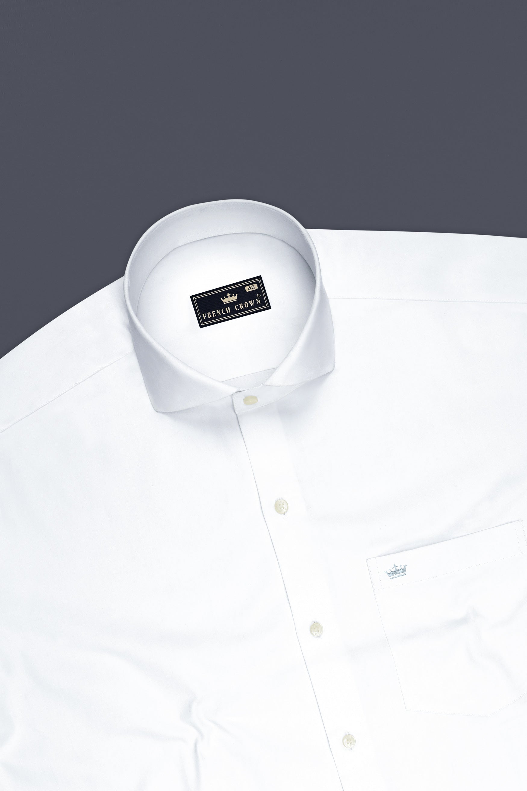 Lumina-Bright White Subtle Sheen Super Soft Premium Cotton Cut Away Collar Dress Shirt