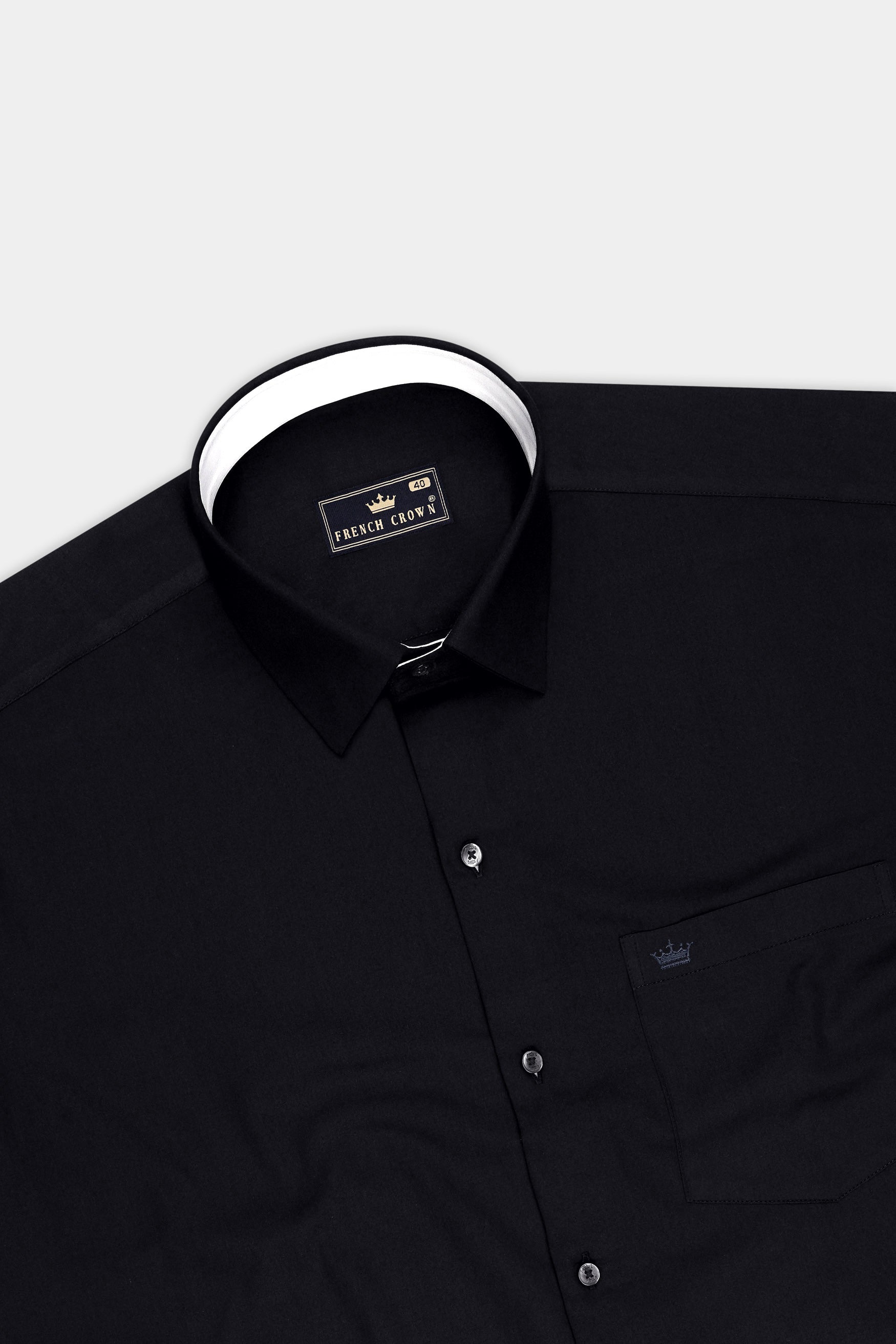 Noir-Jade Black Subtle Sheen Super Soft Premium Cotton Dress Shirt