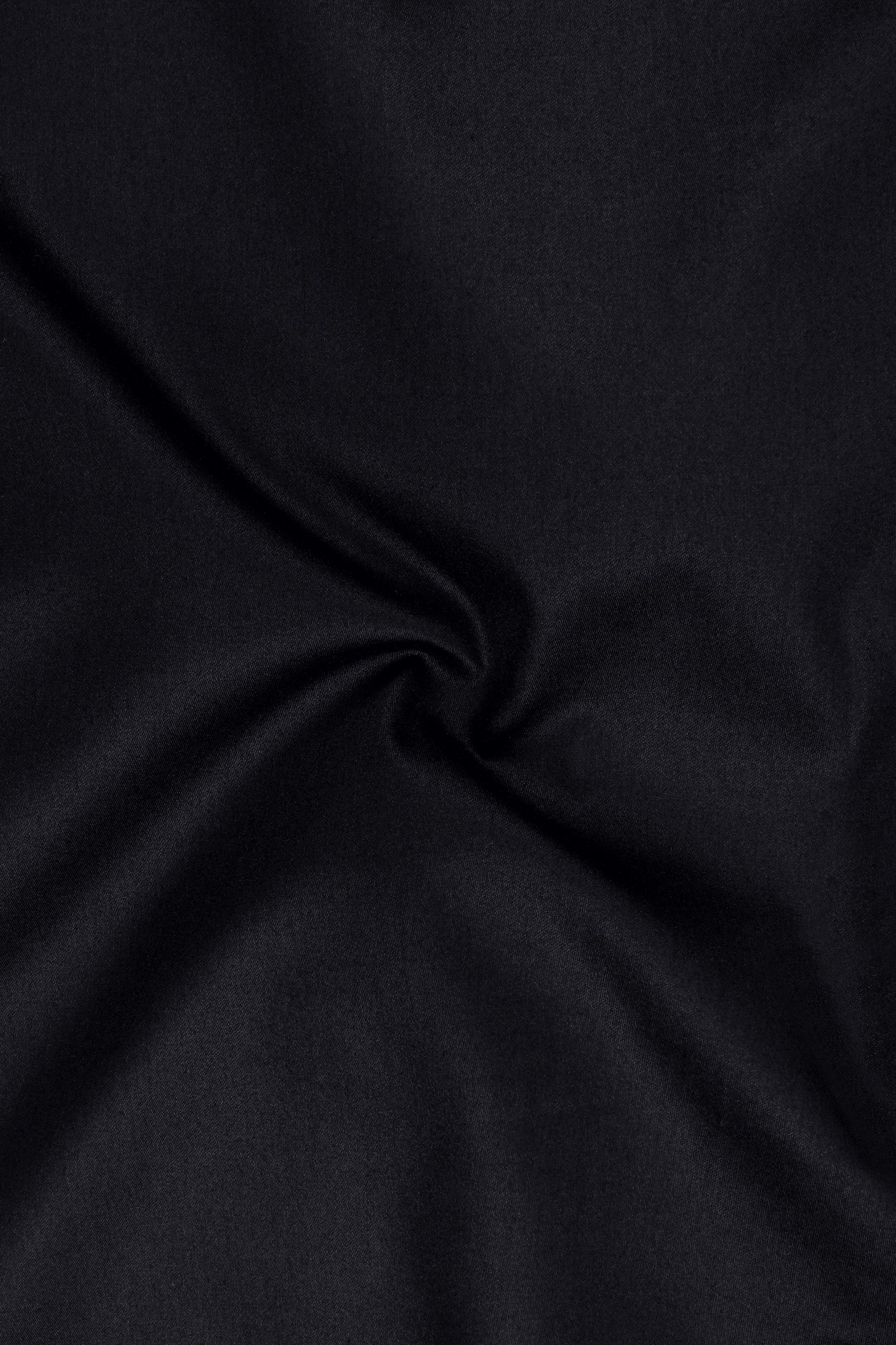 Noir-Jade Black Subtle Sheen Super Soft Premium Cotton Cut Away Collar Dress Shirt