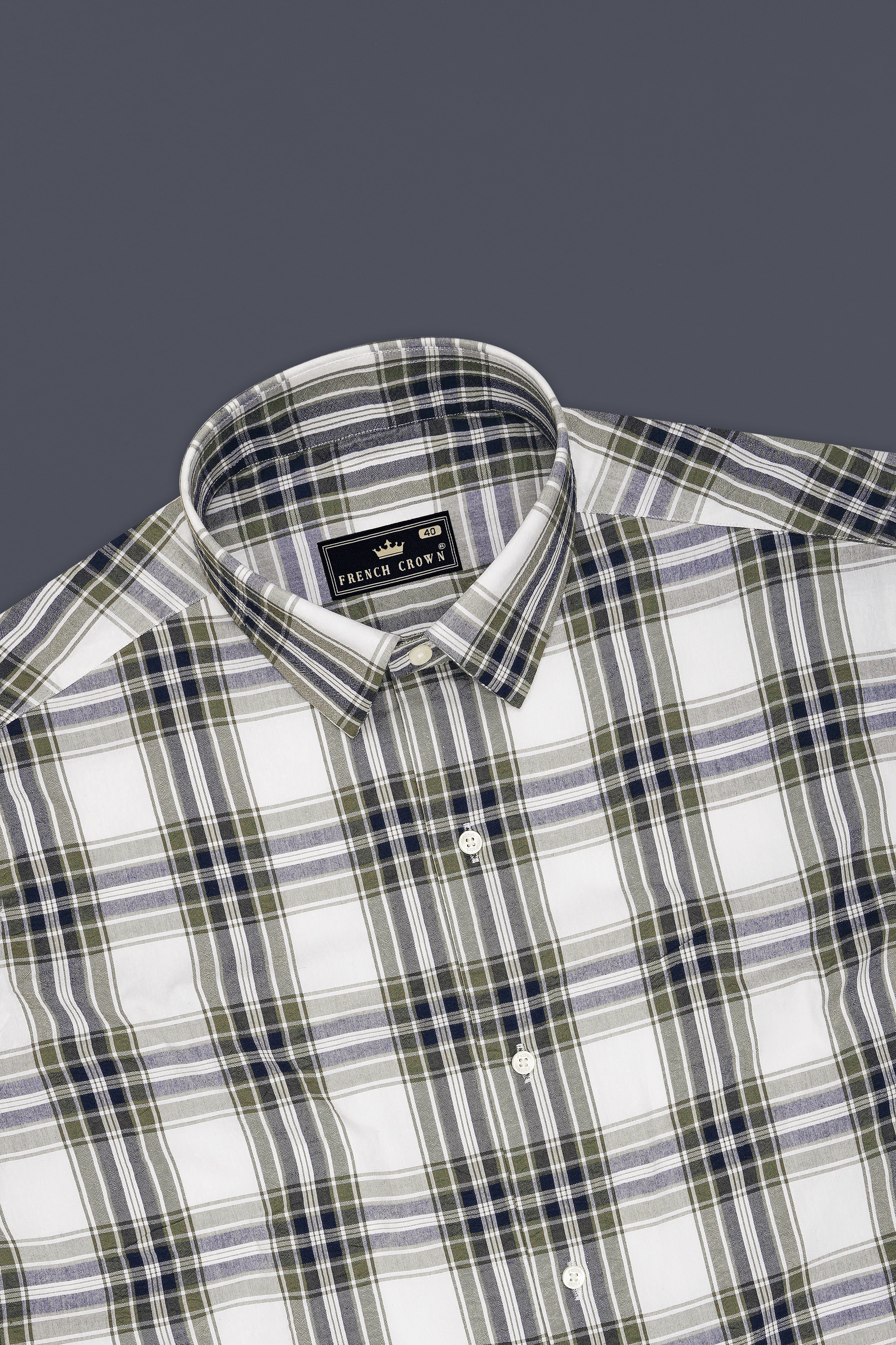 Meadow-Friar Green And Bright White Plaid Seersucker Super Soft Premium Cotton Casual Designer Shirt