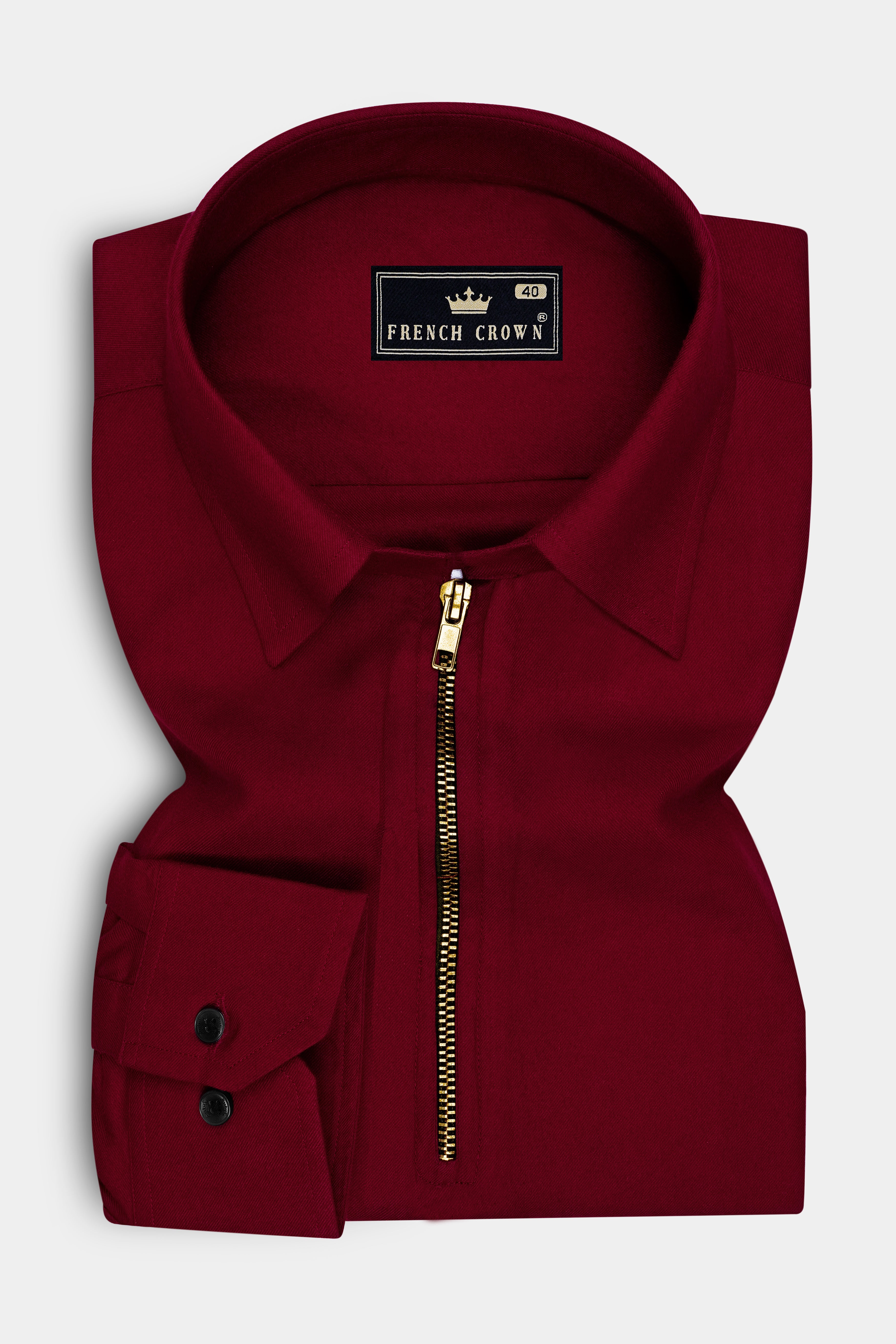 Scarlet-Castro Red Solid Flannel Premium Cotton Designer Casual Shirt