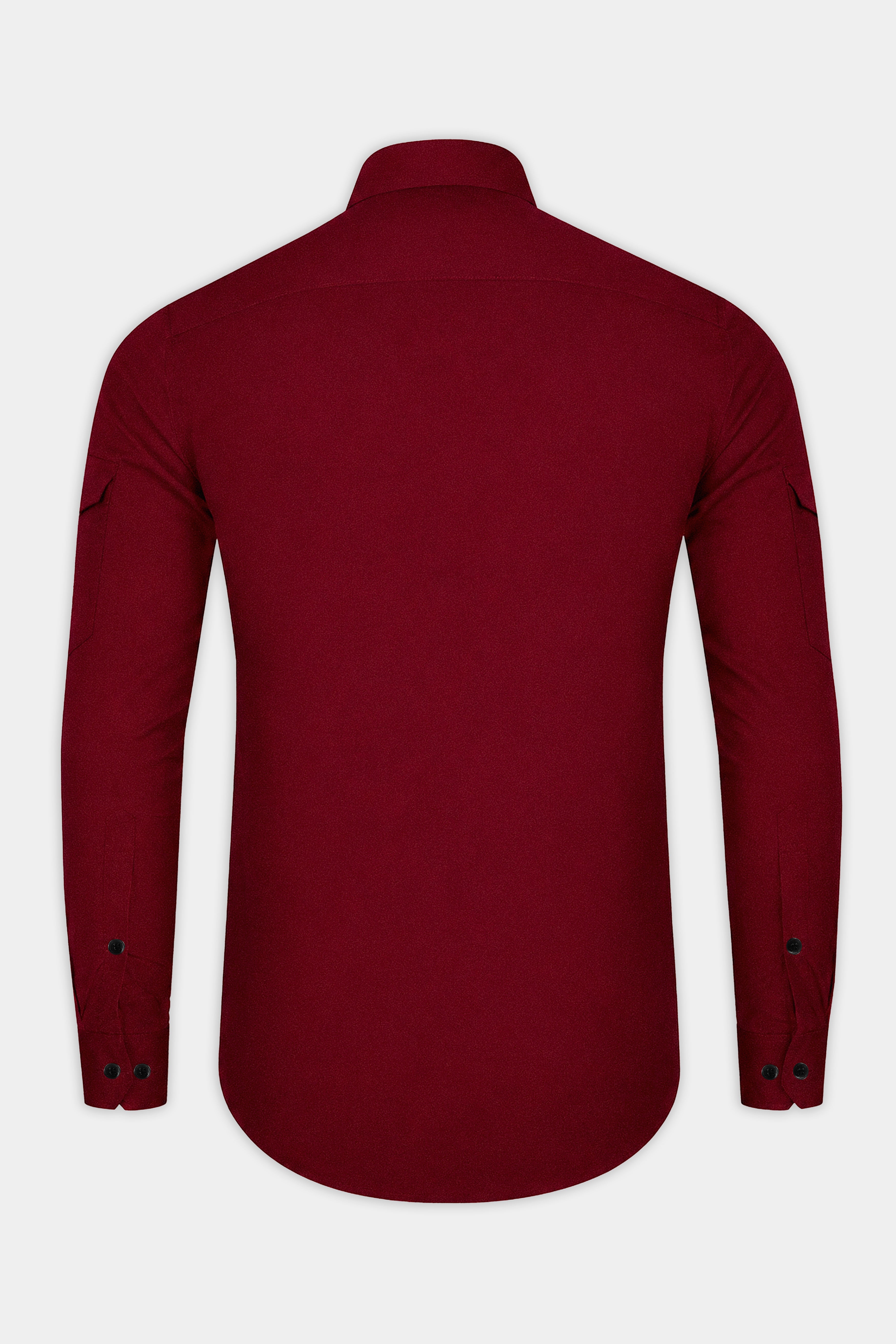 Scarlet-Castro Red Solid Flannel Premium Cotton Designer Casual Shirt