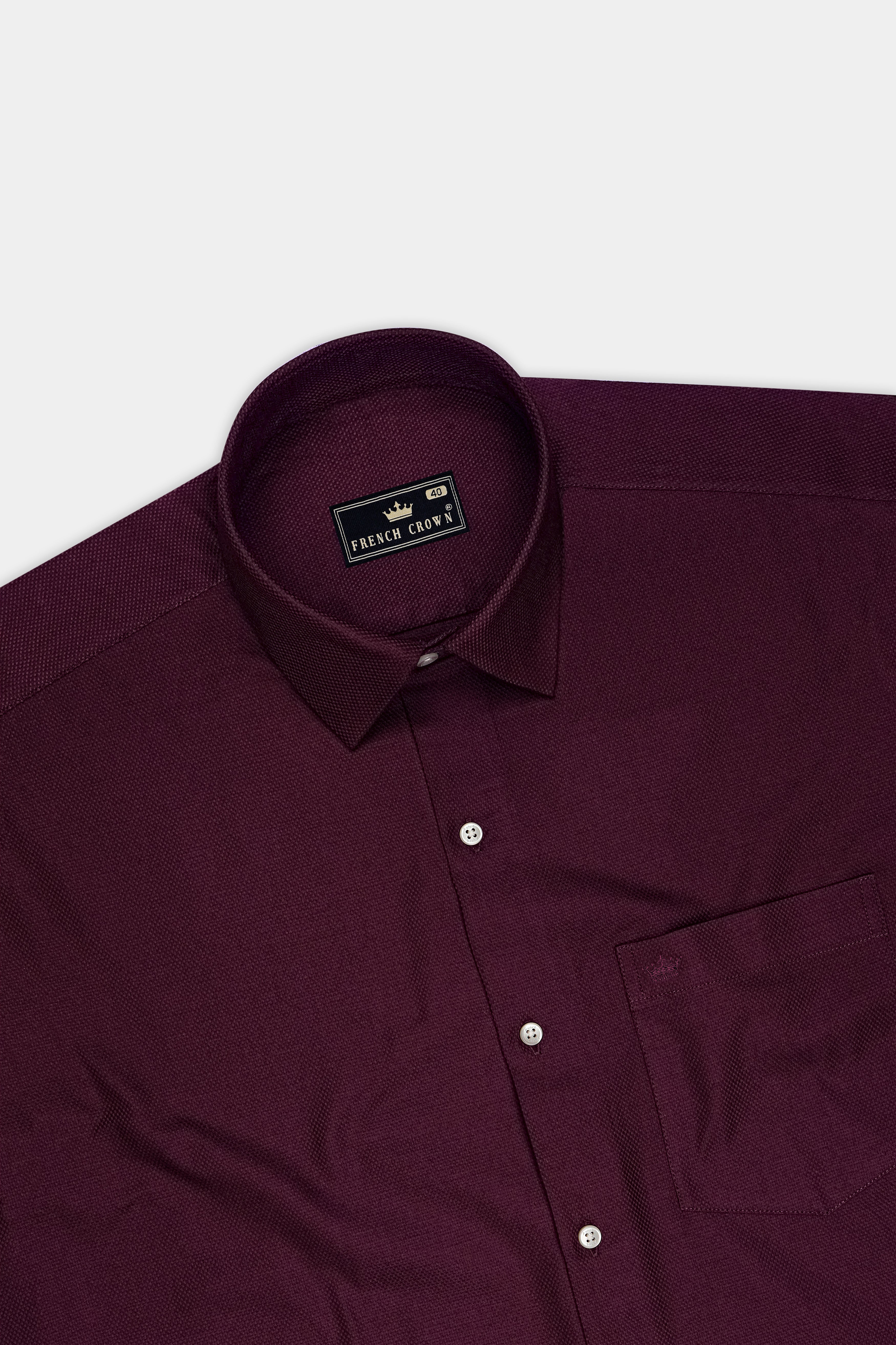 Violet-Crater Purple Dobby Textured Premium Giza Cotton Dress Shirt