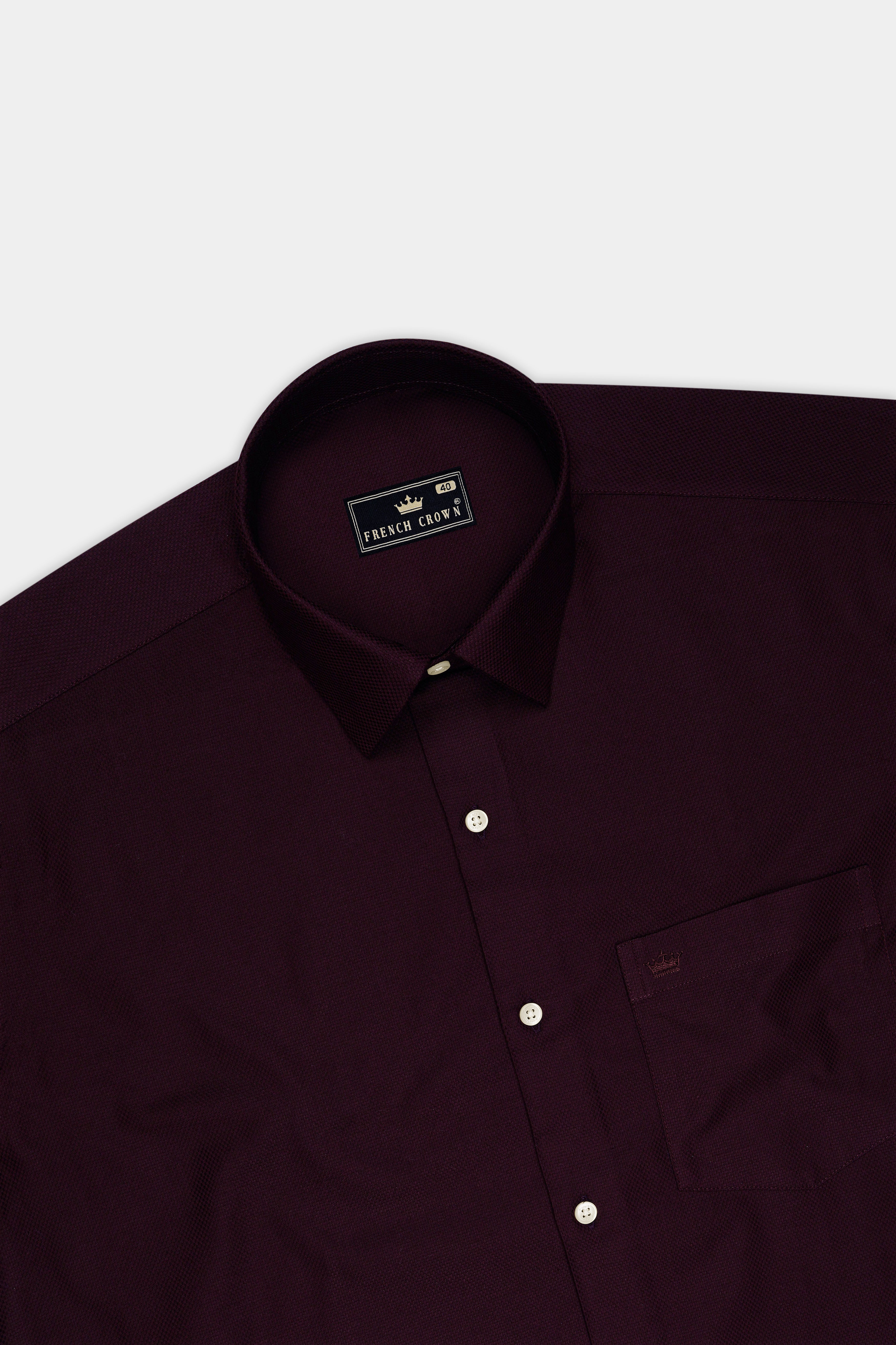 Nexus-Asphalt Purple Dobby Textured Premium Giza Cotton Dress Shirt
