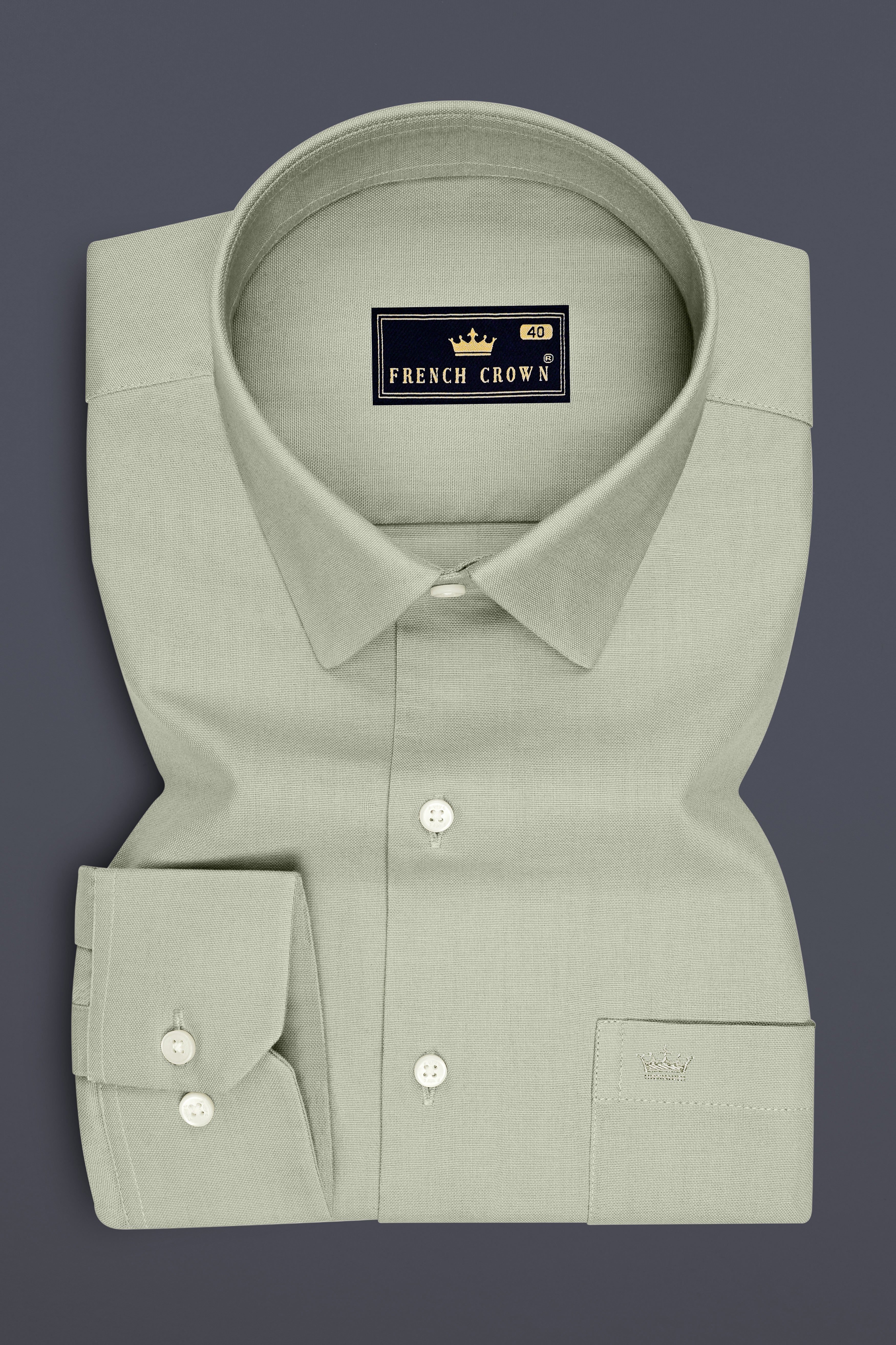 Cendro-Clay Ash Gray Oxford Premium Cotton Dress Shirt