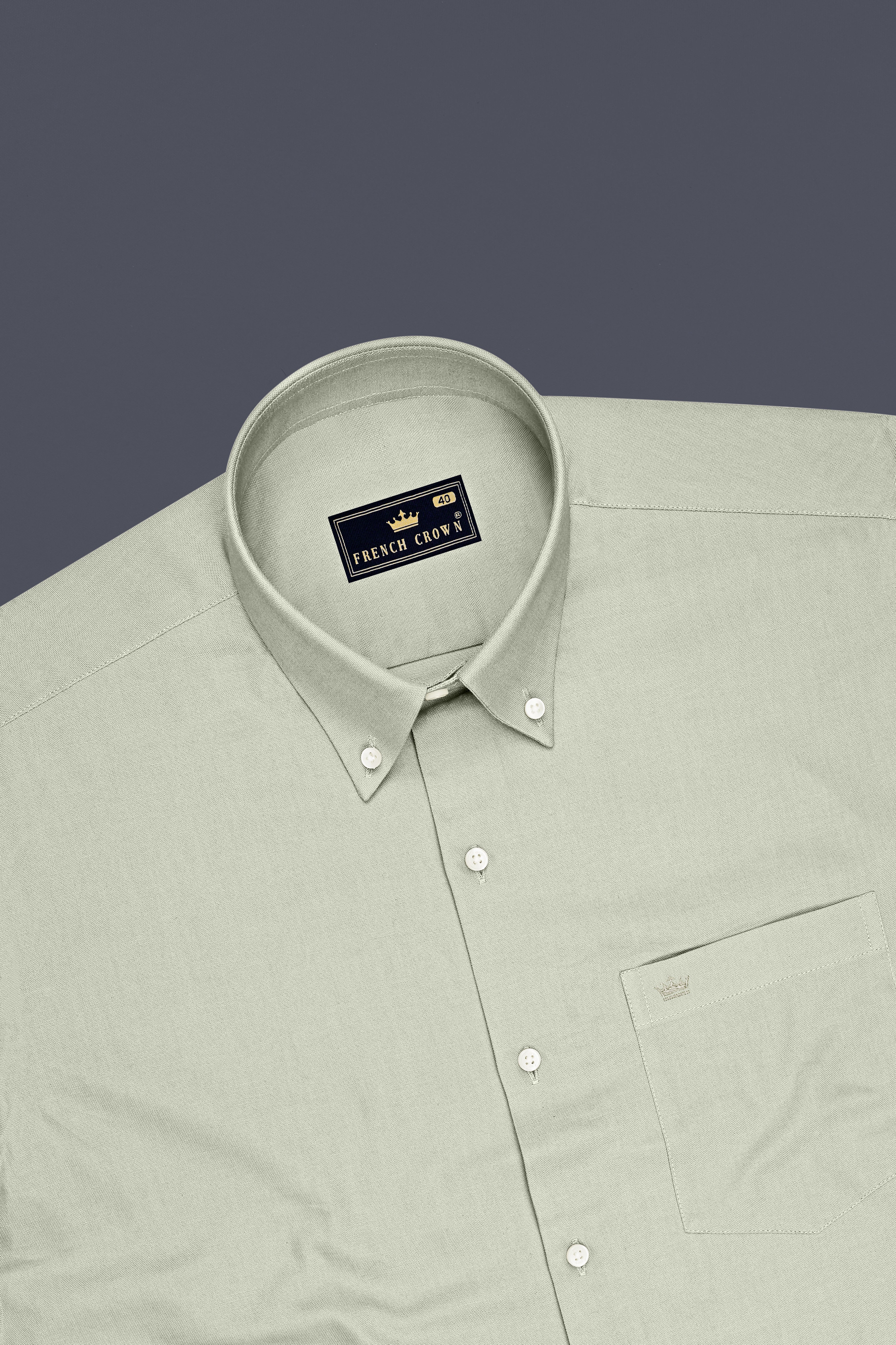 Cendro-Clay Ash Gray Oxford Premium Cotton Dress Button Down Shirt