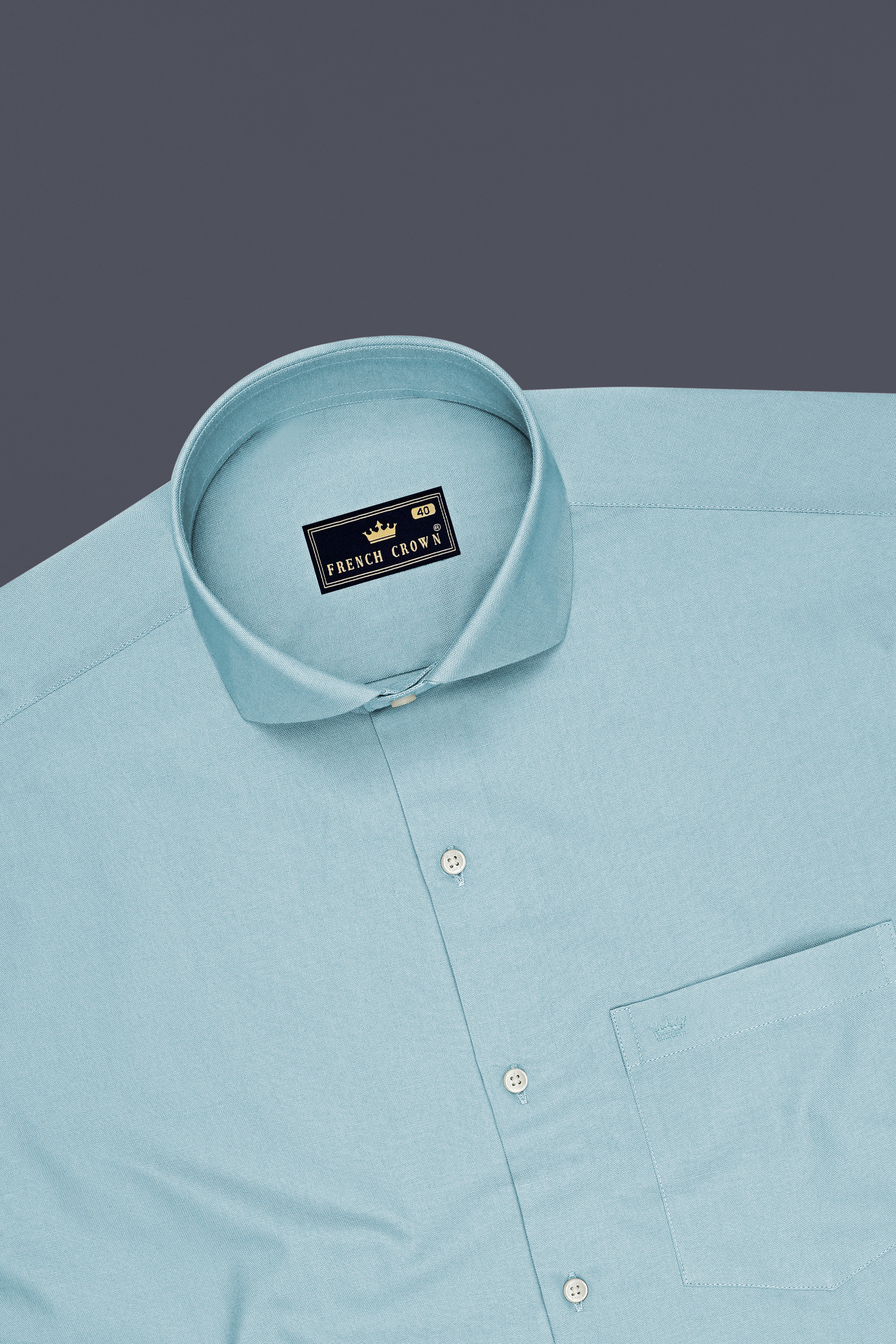 Verdel-Jungle Mist Green Oxford Premium Cotton Dress Cut Away Shirt
