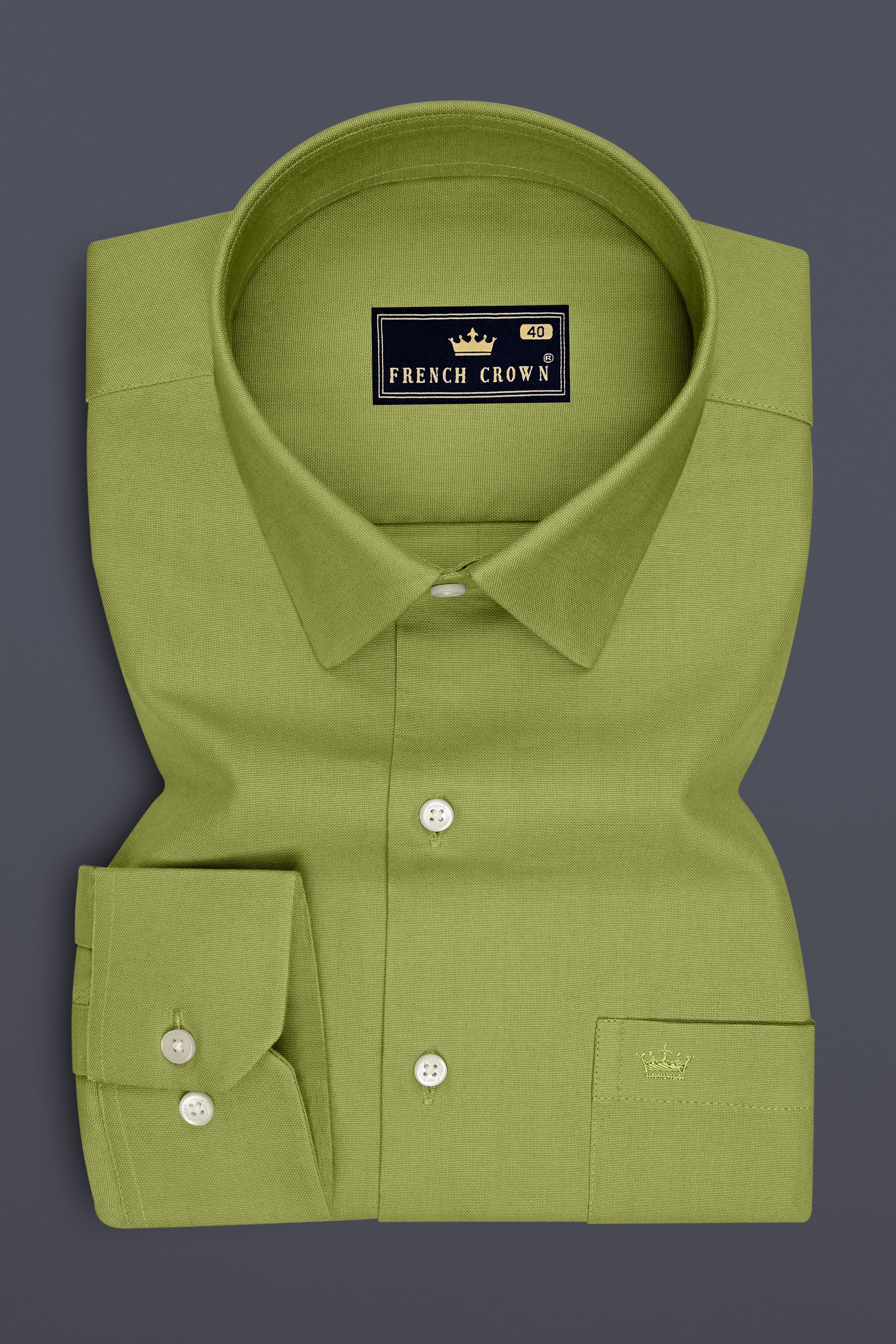 Mossen-Sycamore Green Oxford Premium Cotton Dress Shirt