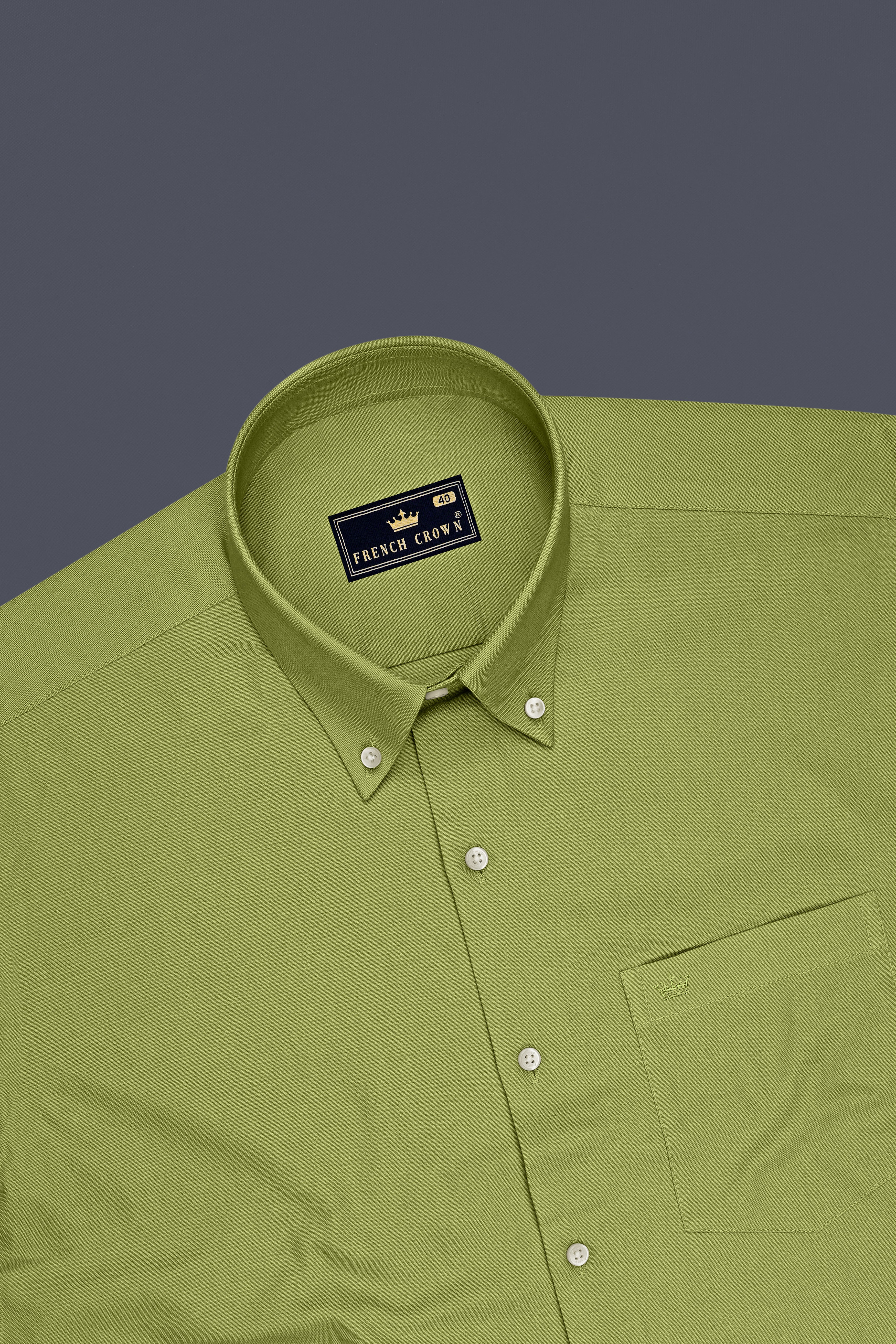 Mossen-Sycamore Green Oxford Premium Cotton Dress Button Down Shirt