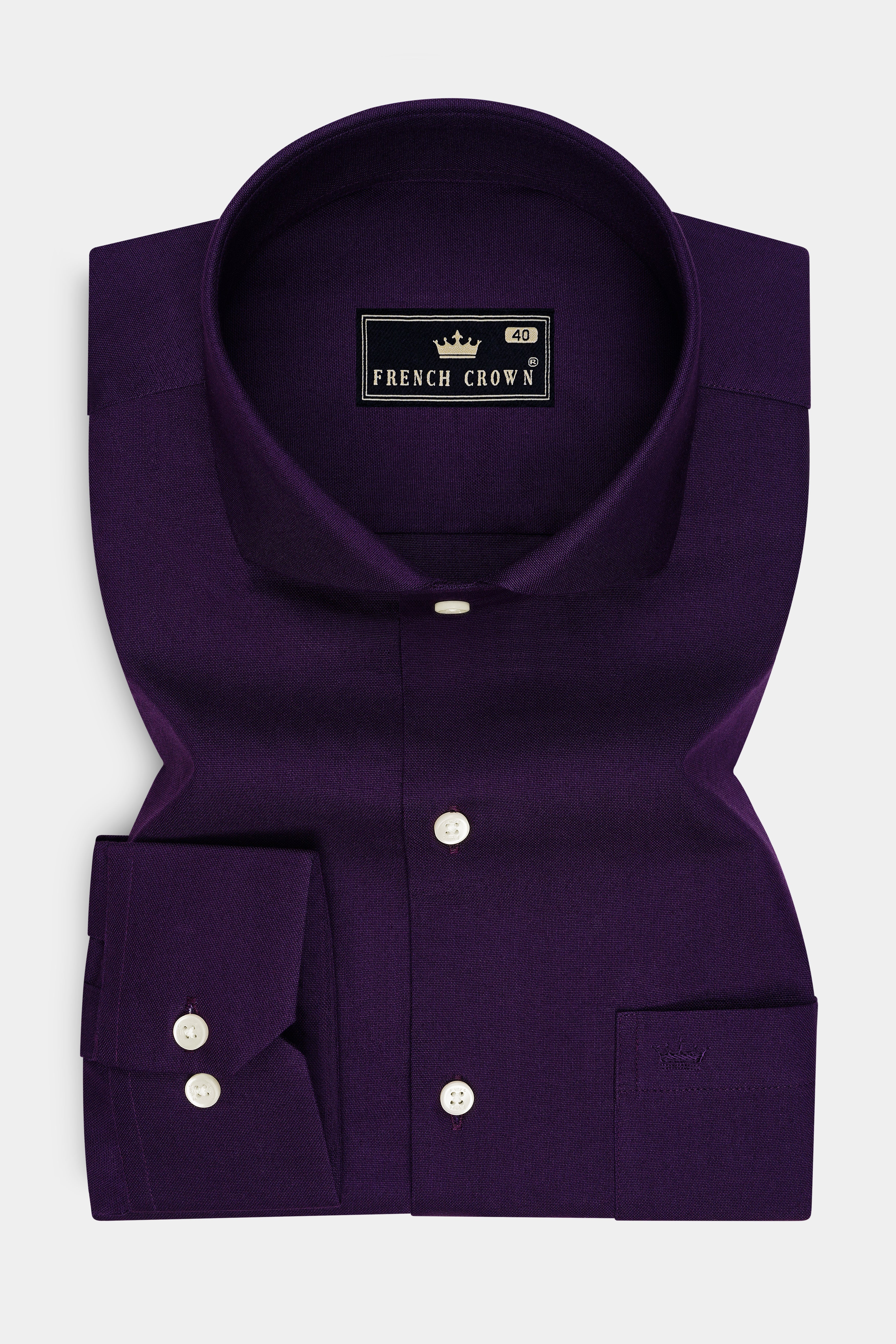 Violet-Revolver Purple Oxford Premium Cotton Dress Cut Away Shirt