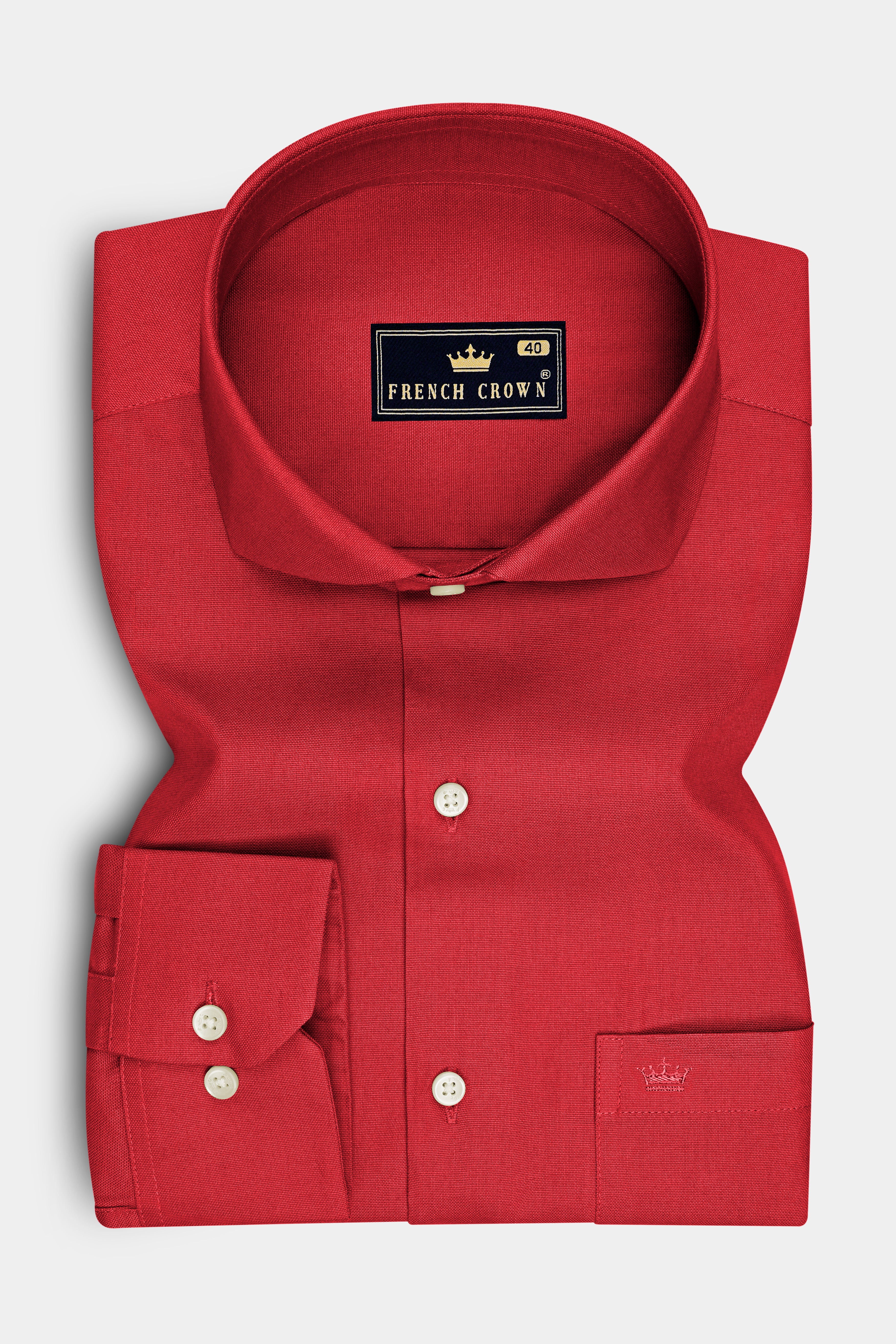 Sorin-Persian Red Oxford Premium Cotton Dress Cut Away Shirt