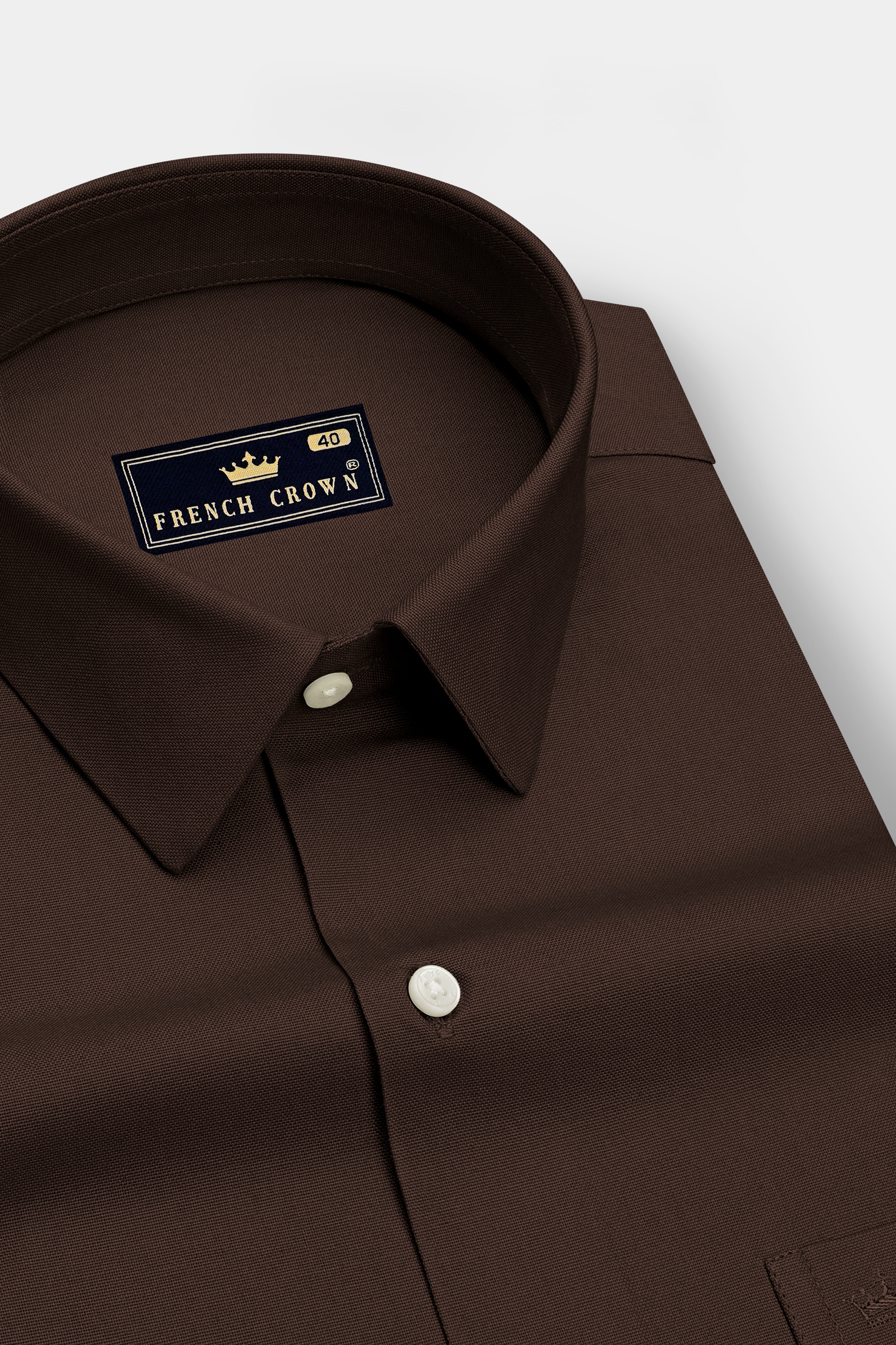 Russet-Iroko Brown Oxford Premium Cotton Dress Shirt
