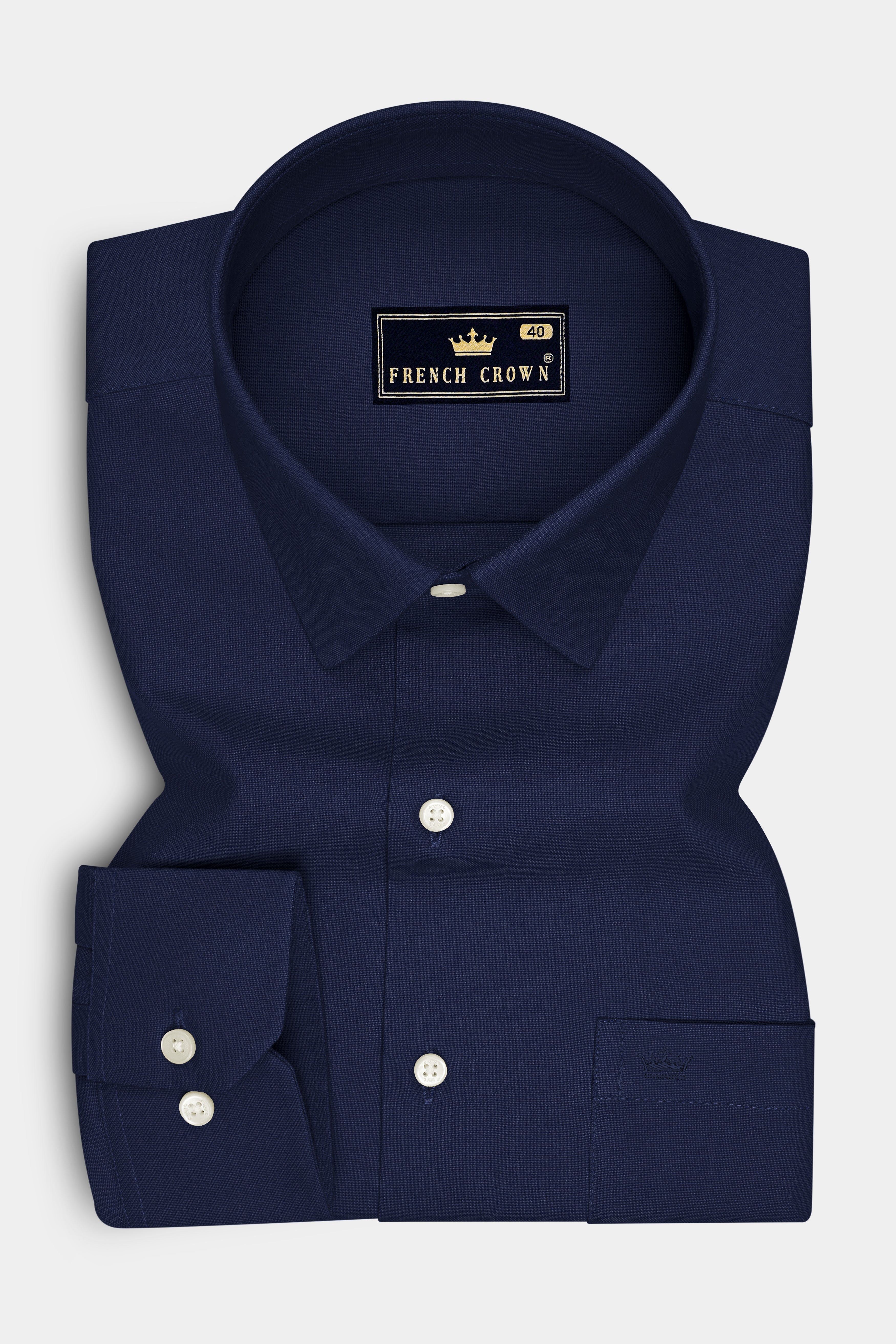 Noctis-Firefly Navy Oxford Premium Cotton Dress Shirt
