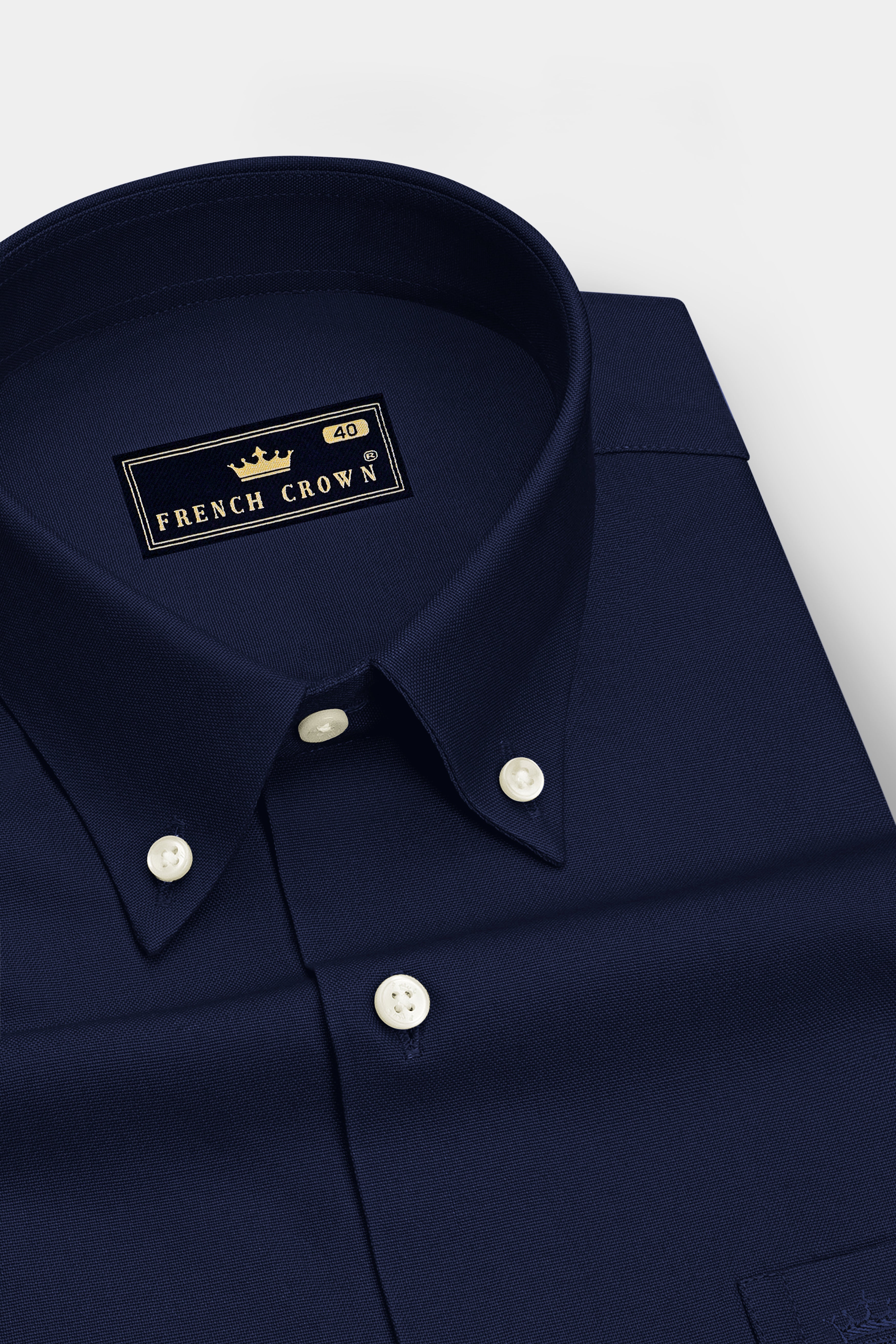 Noctis-Firefly Navy Oxford Premium Cotton Dress Button Down Shirt