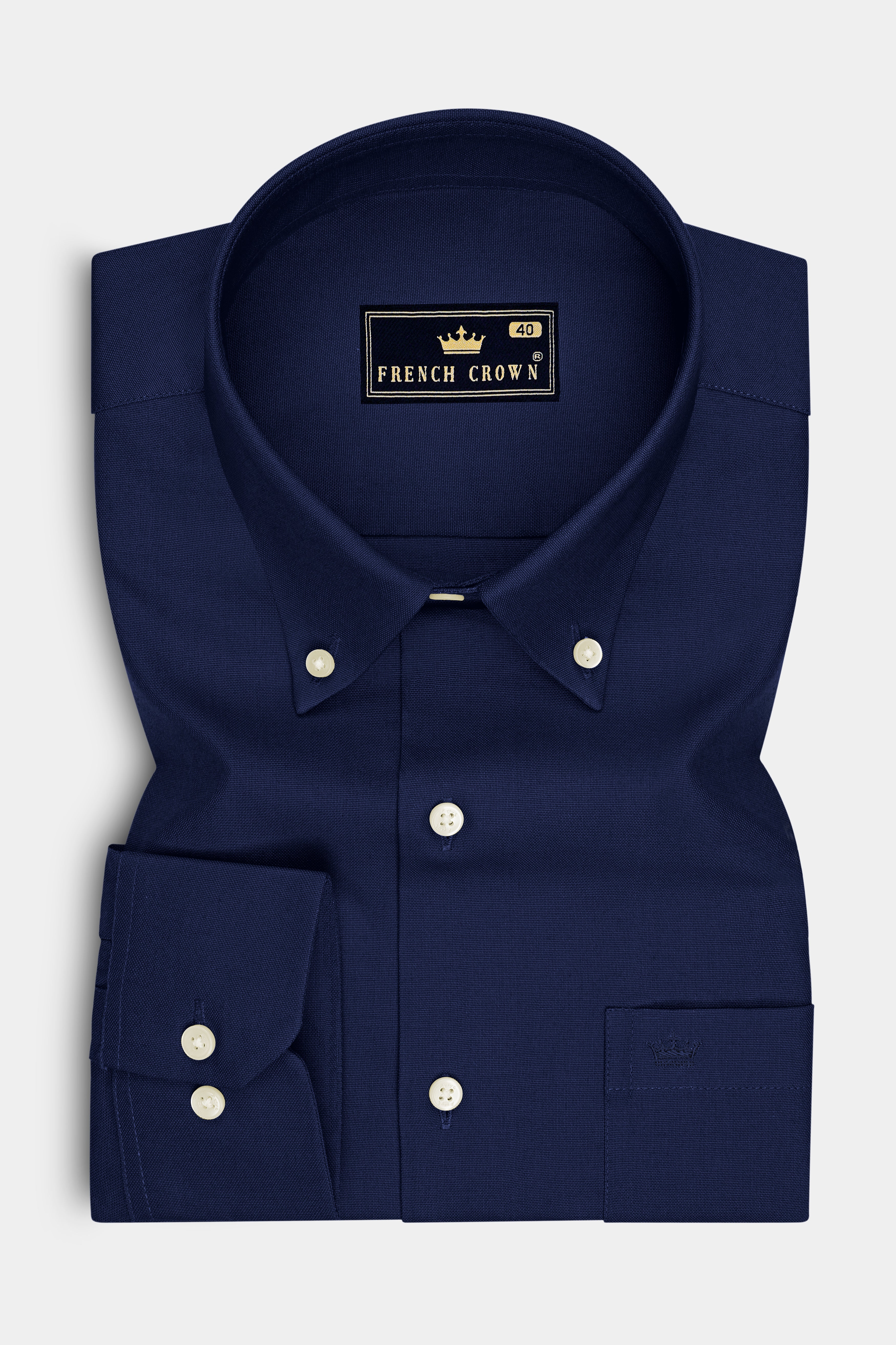 Noctis-Firefly Navy Oxford Premium Cotton Dress Button Down Shirt