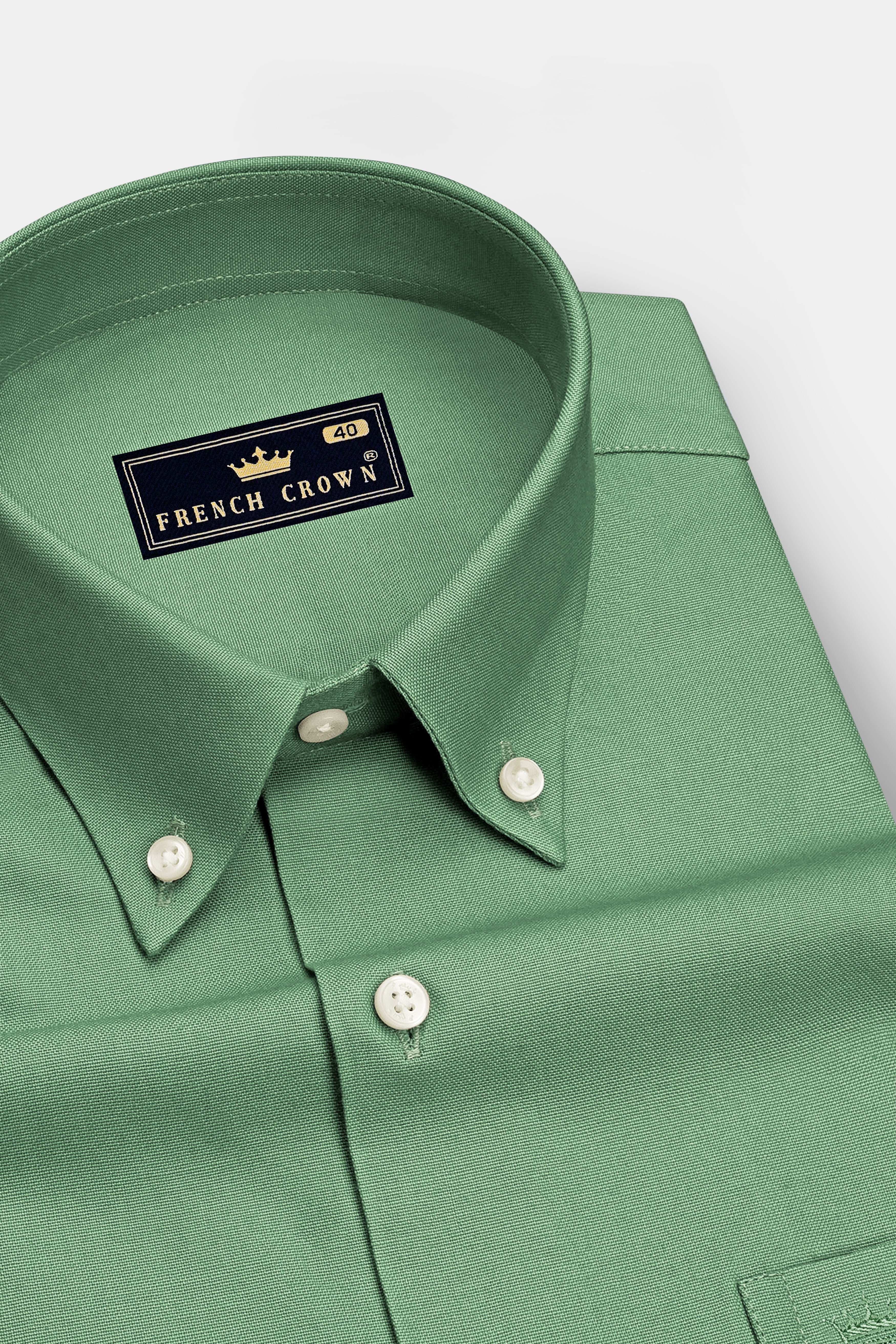 Sageon-Cactus Green Oxford Premium Cotton Dress Button Down Shirt
