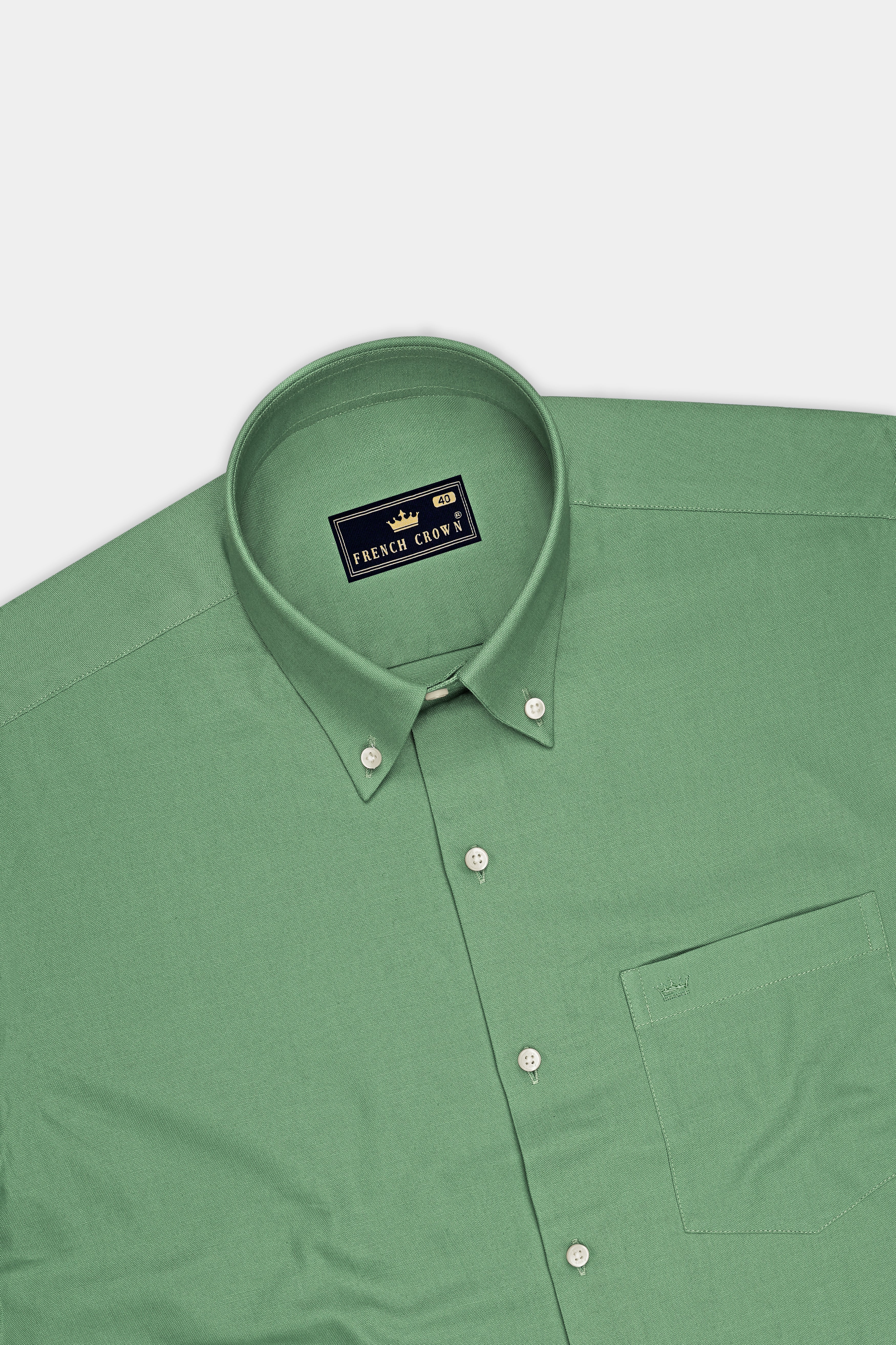 Sageon-Cactus Green Oxford Premium Cotton Dress Button Down Shirt