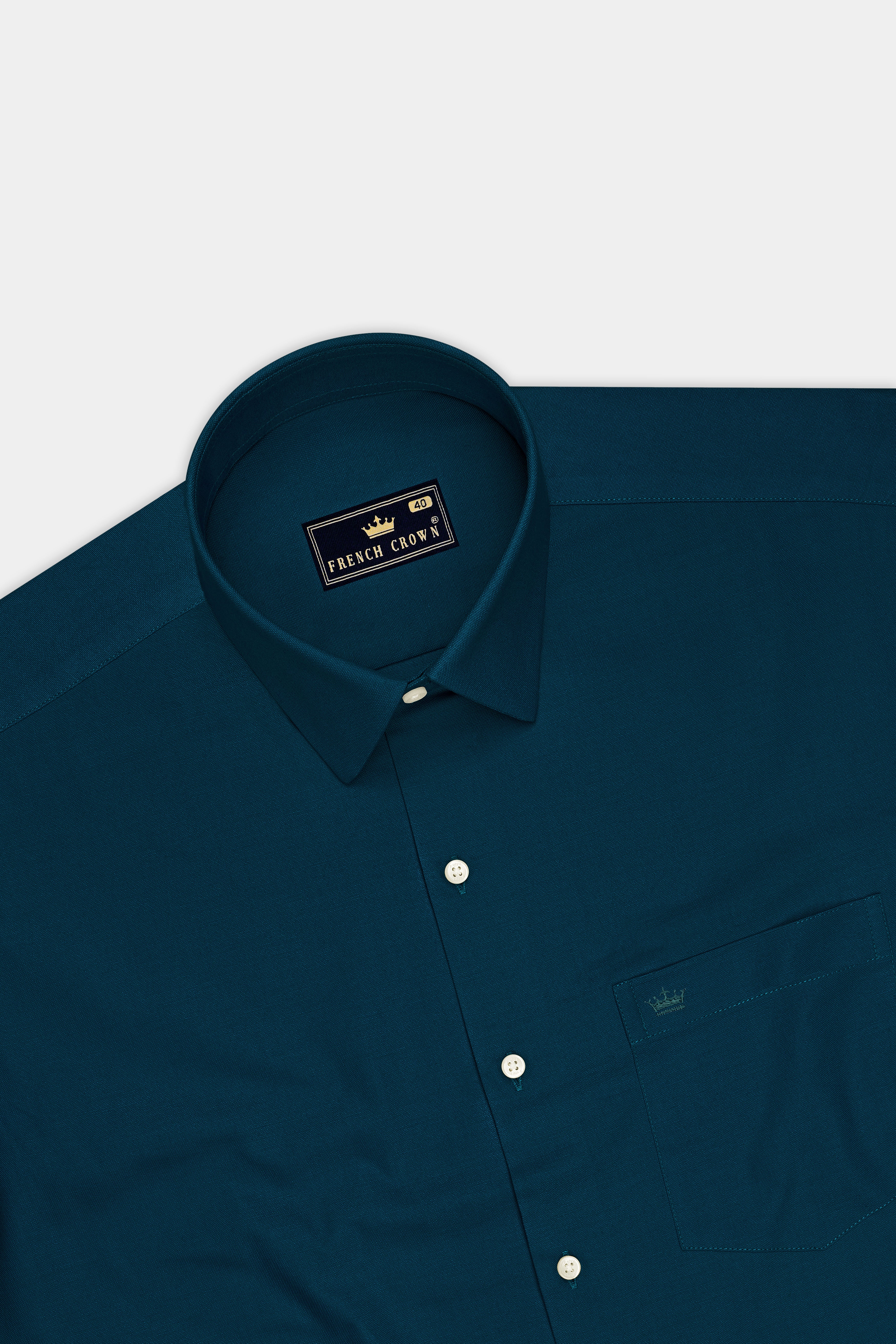 Virenzo-Teal Green Oxford Premium Cotton Dress Shirt