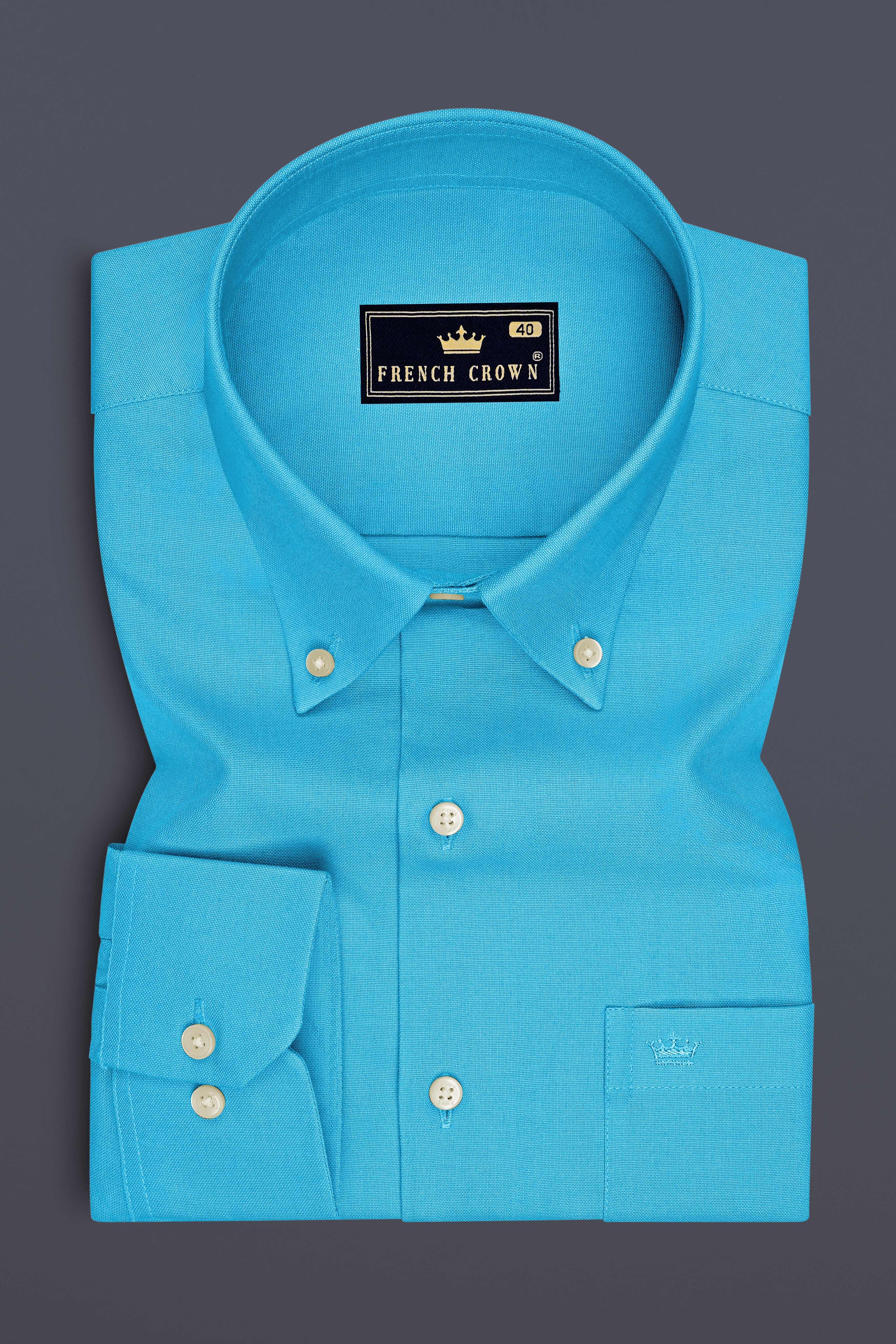 Maris-Jallyfish Blue Oxford Premium Cotton Dress Button Down Shirt