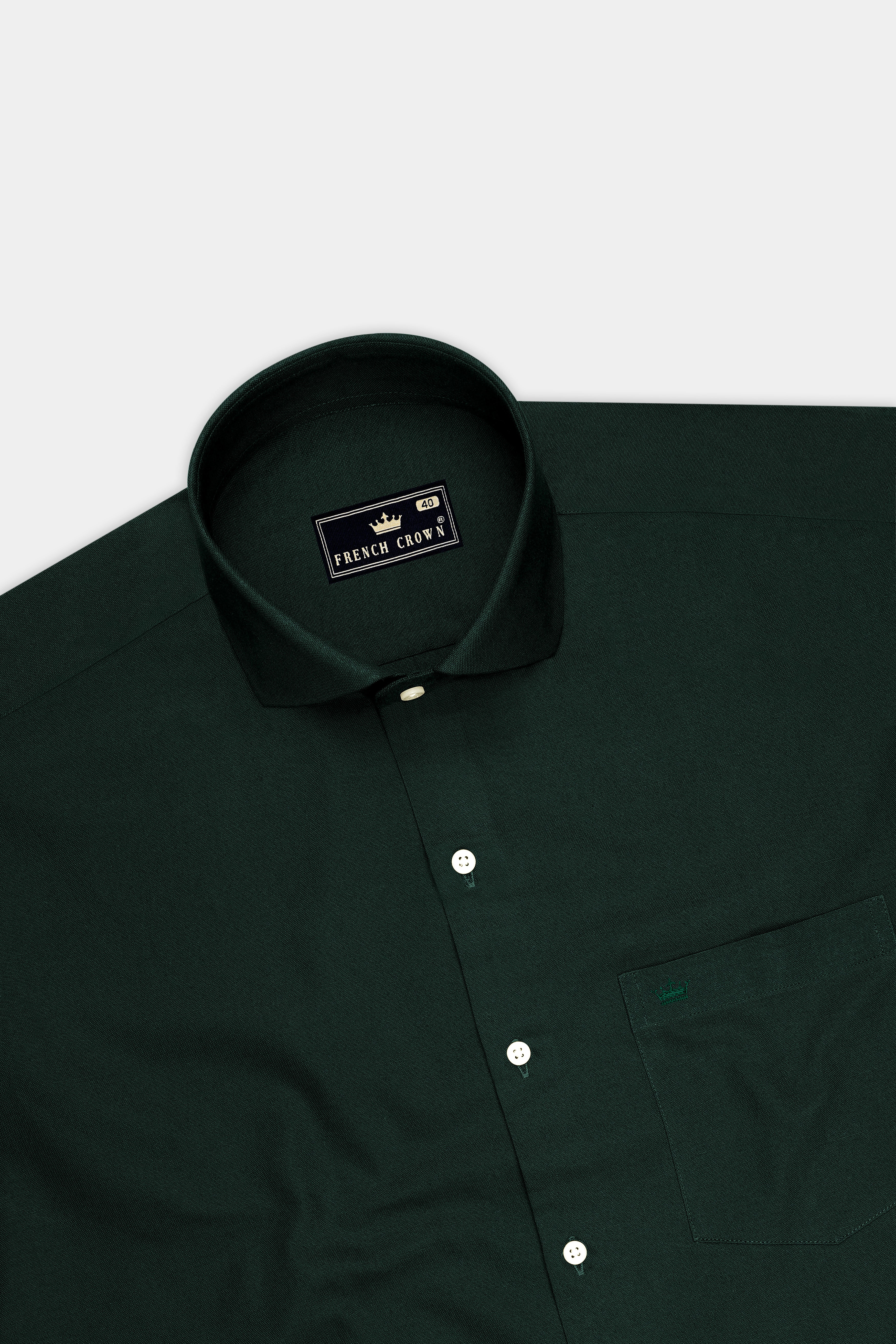 Mossen-Bush Green Oxford Premium Cotton Dress Cut Away Shirt