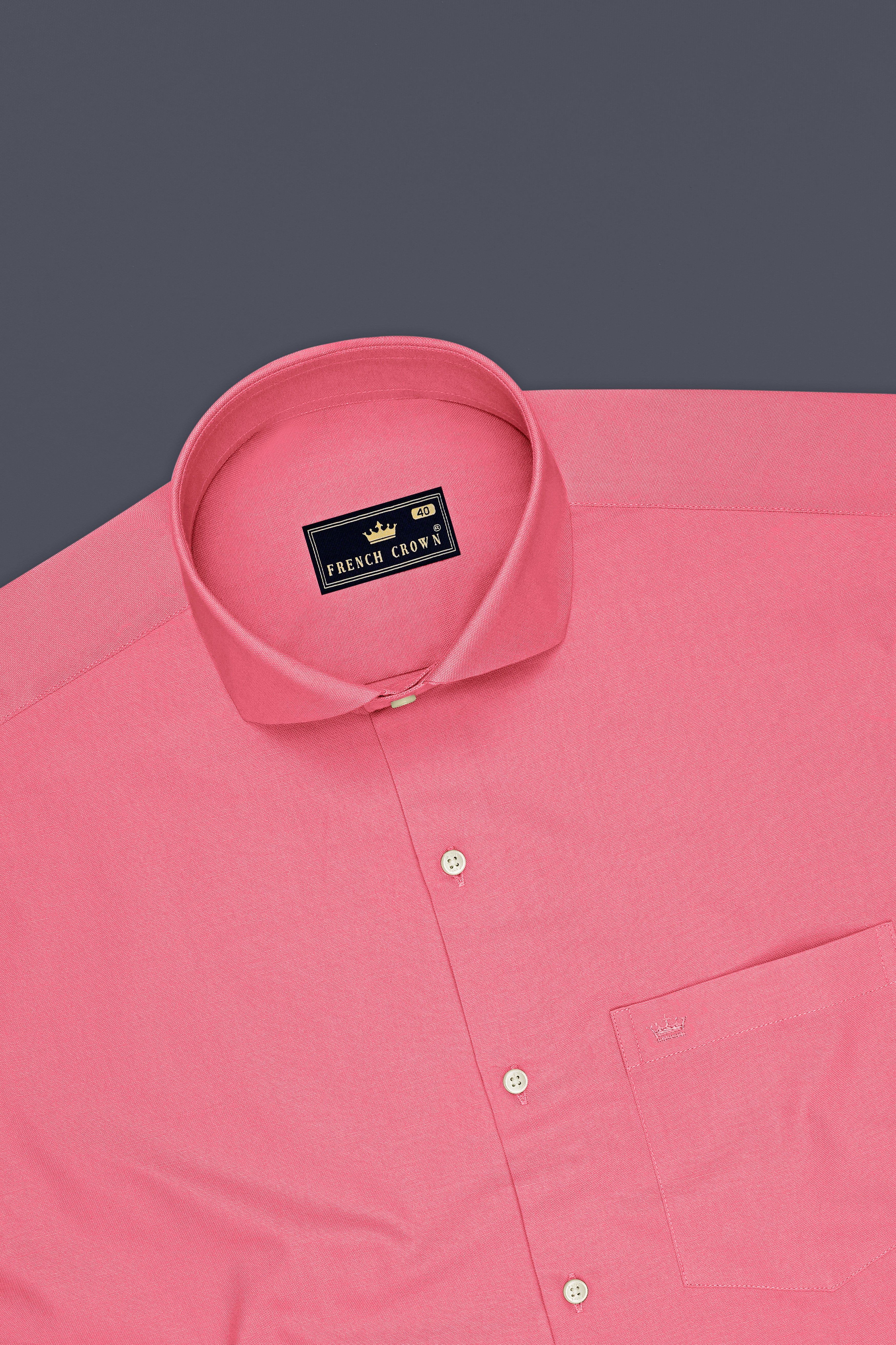 Pechelle-Geraldine Peach Oxford Premium Cotton Dress Cut Away Shirt