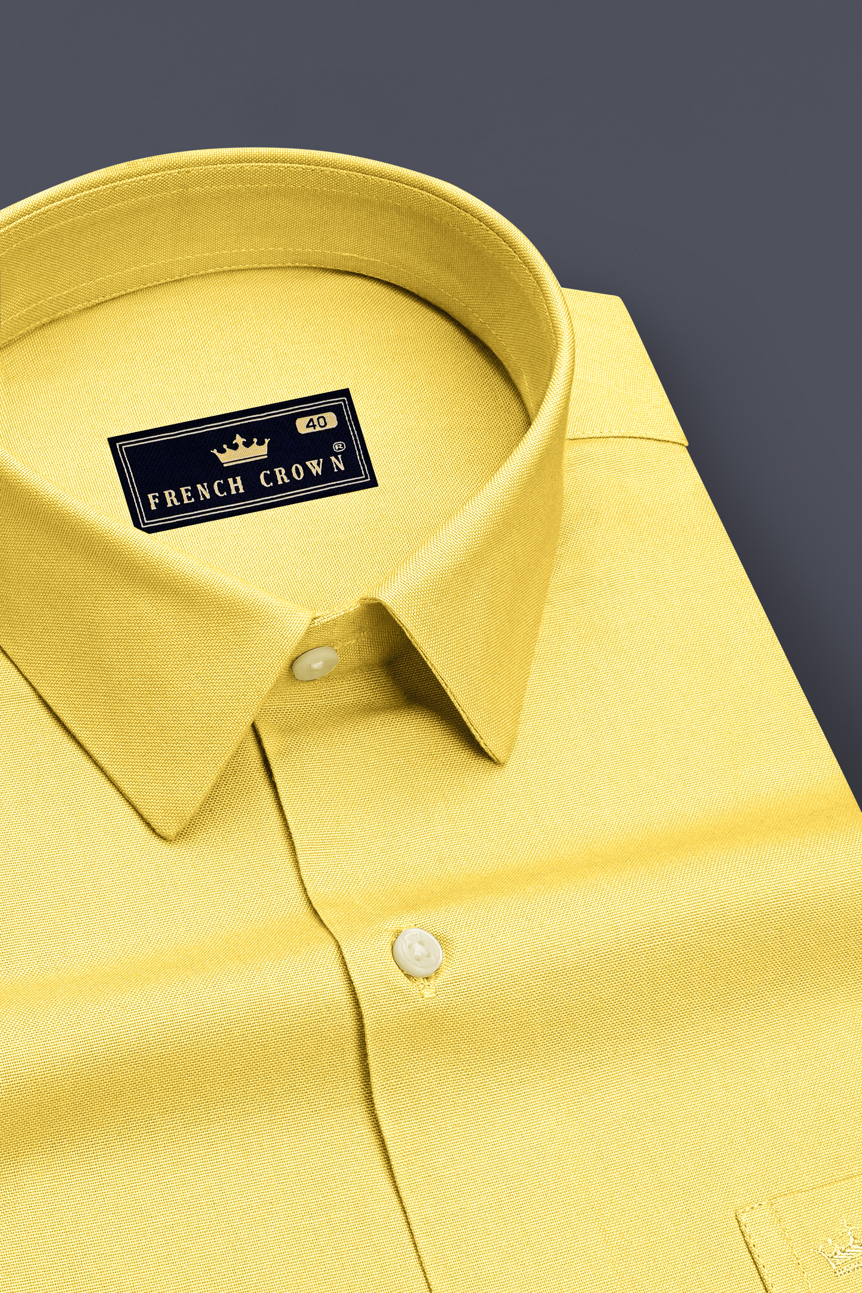 Soleil-Sunshine Yellow Oxford Premium Cotton Dress Shirt