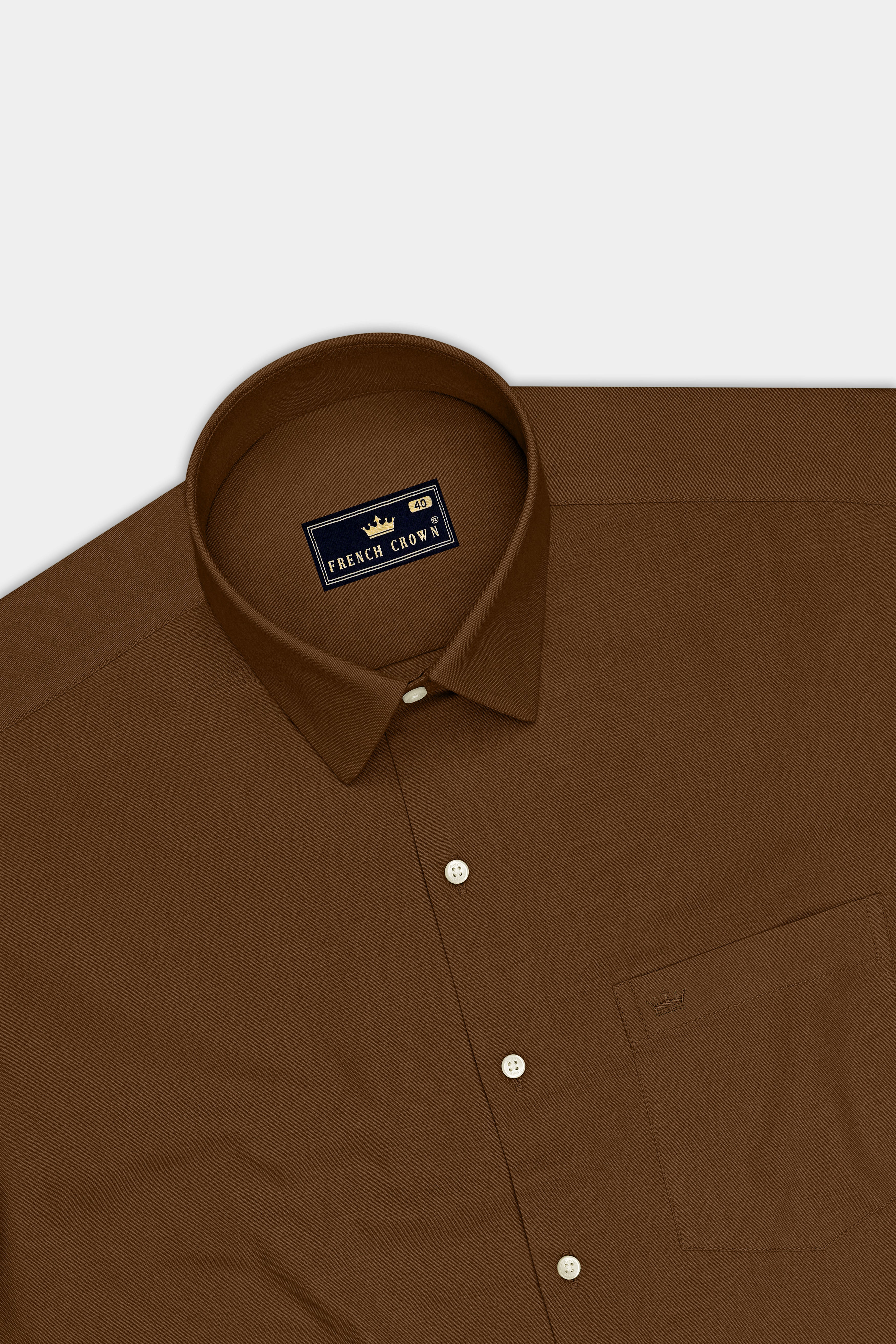 Ruston-Sepia Brown Oxford Premium Cotton Dress Shirt