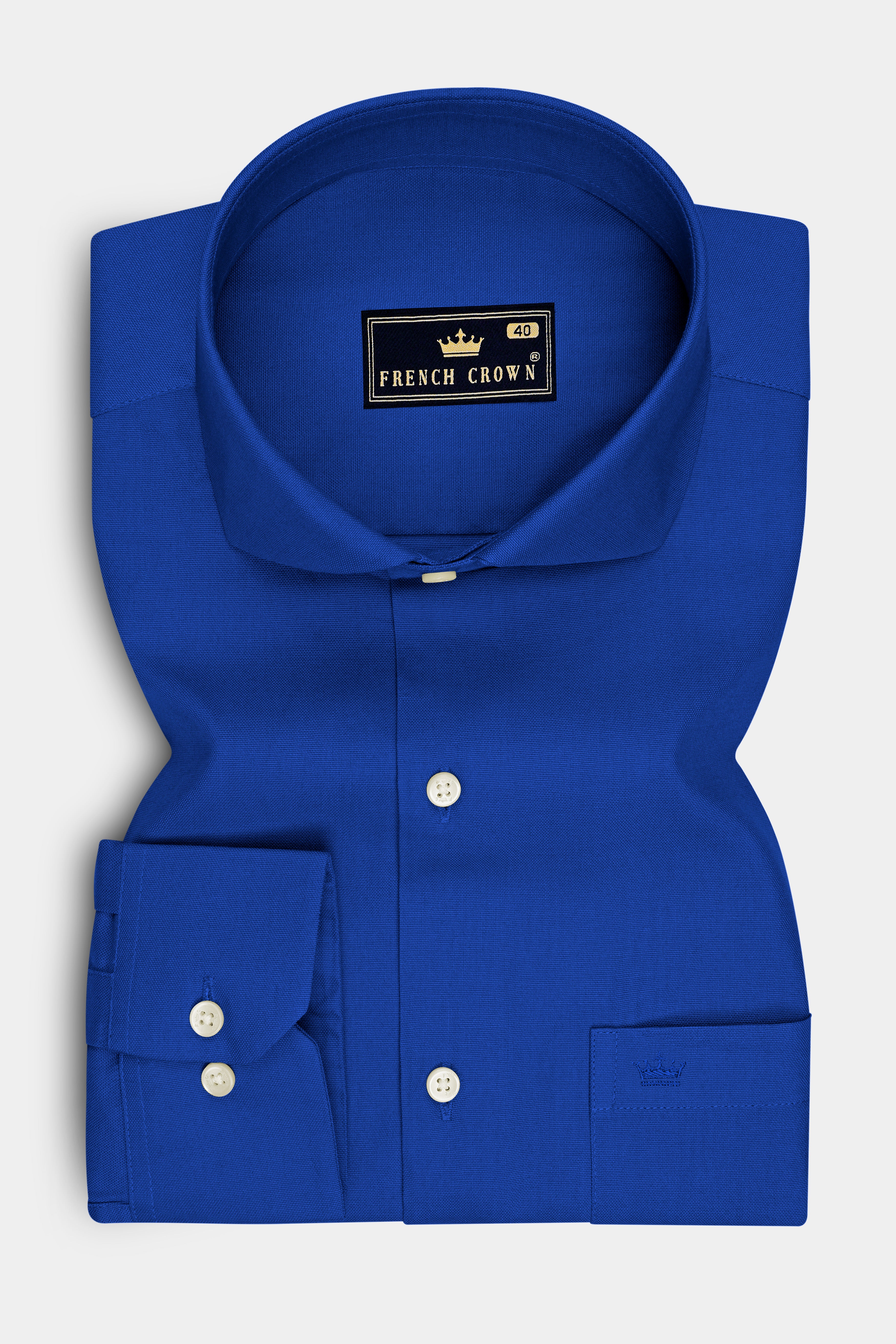 Majesty-Royal Blue Oxford Premium Cotton Dress Cut Away Shirt