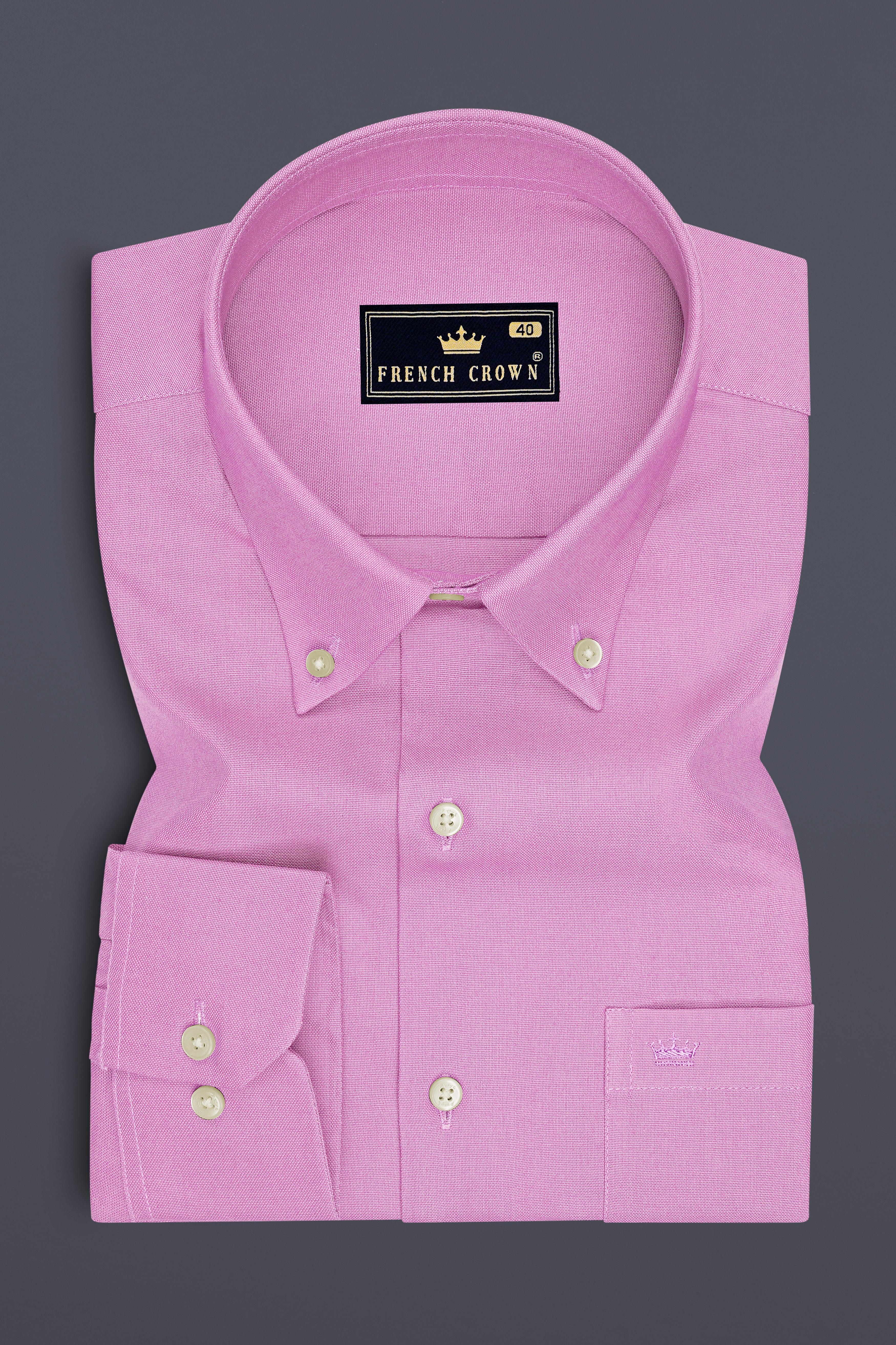 Lorien-Orchid Pink Oxford Premium Cotton Dress Button Down Shirt
