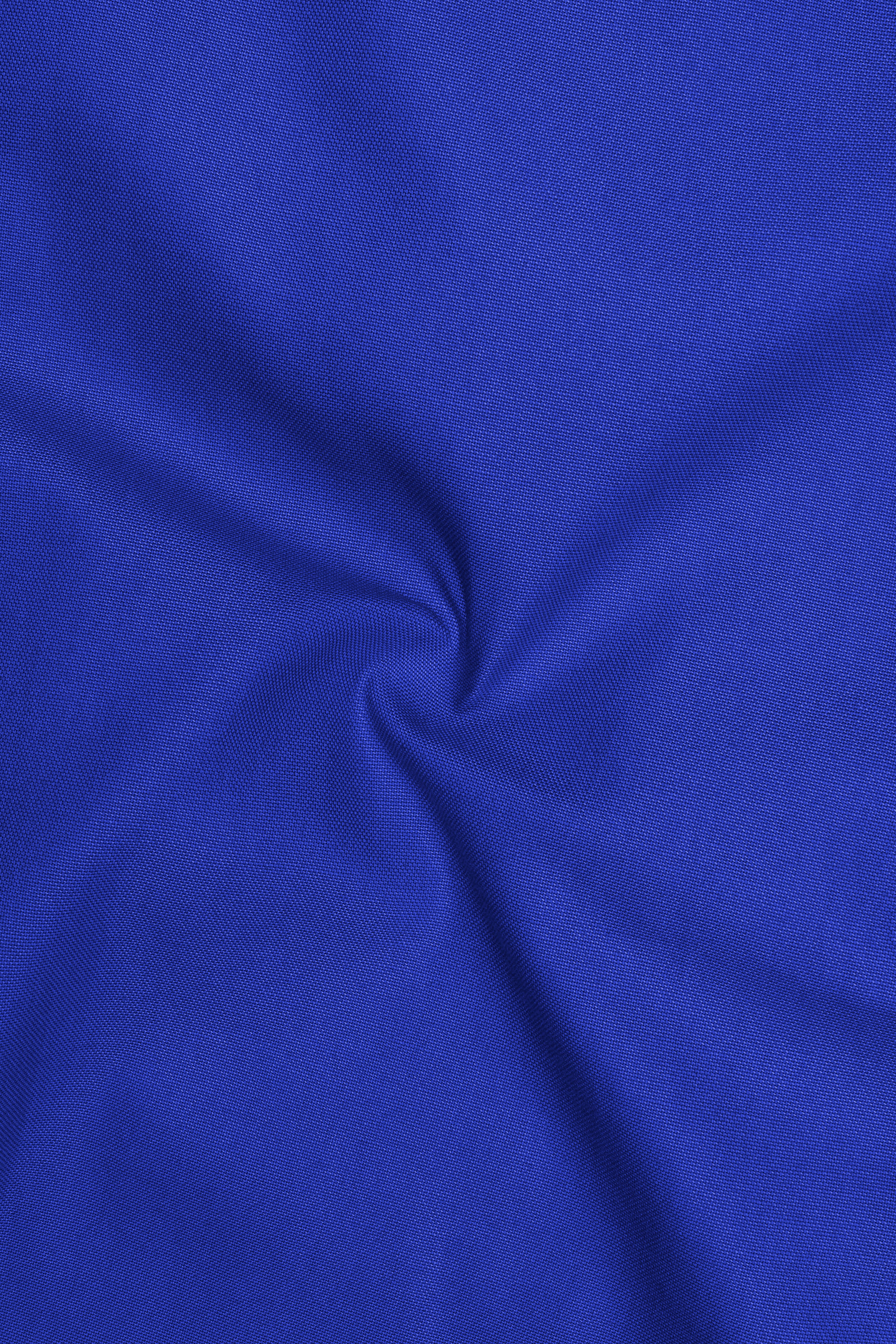 Azuro-Indigo Blue Oxford Premium Cotton Dress Shirt