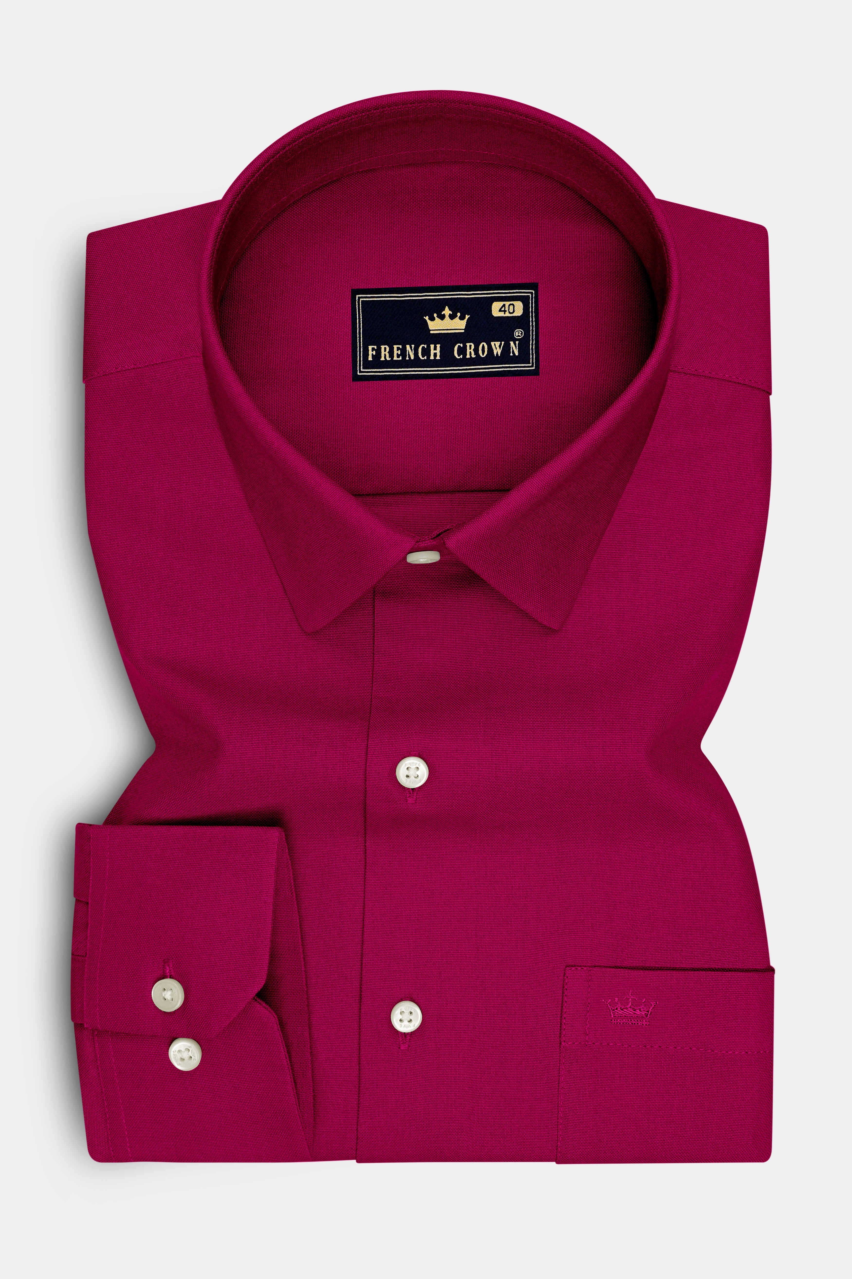 Roselle-Mulberry Pink Oxford Premium Cotton Dress Shirt