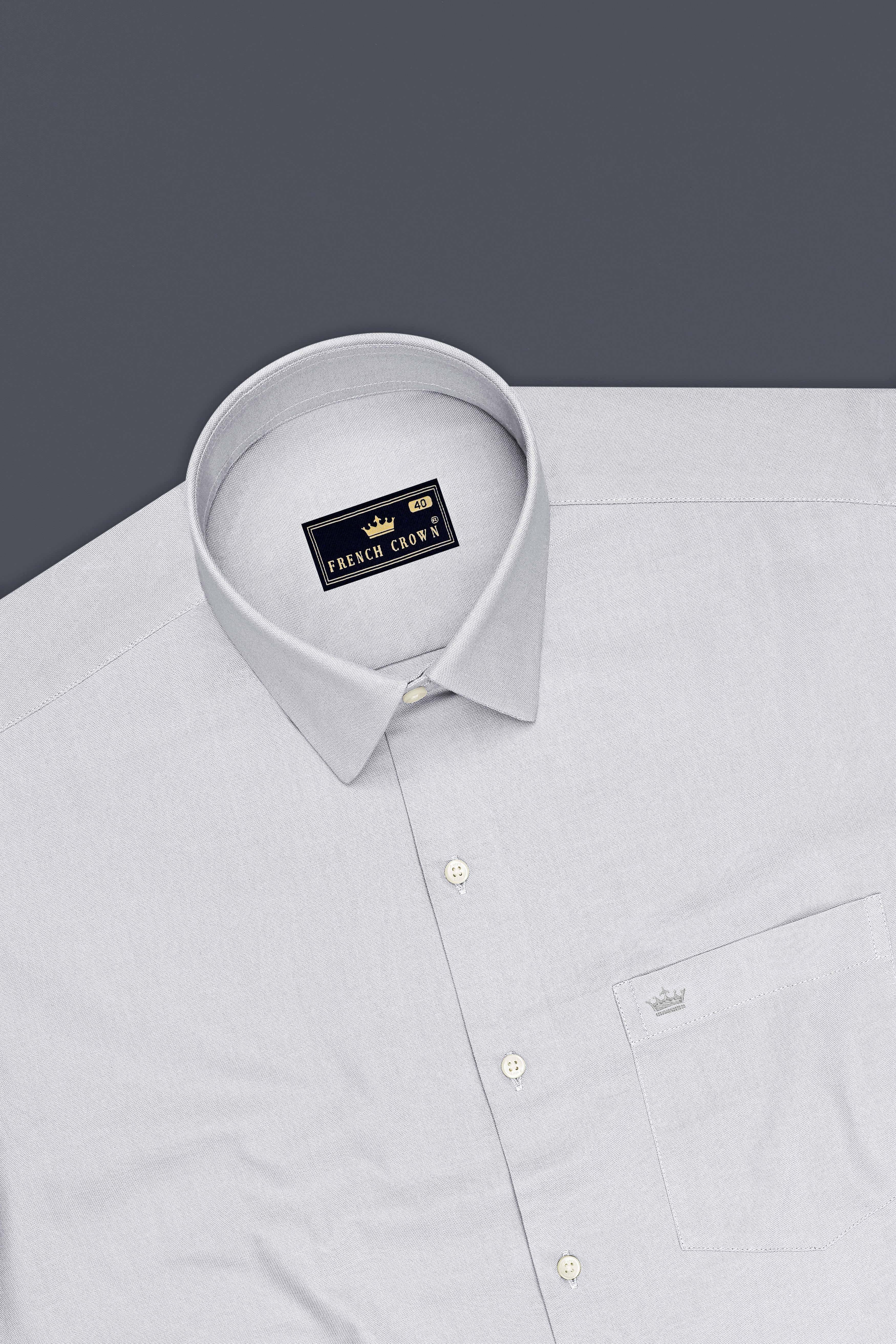 Nimbus-Gainsboro Gray Oxford Premium Cotton Dress Shirt