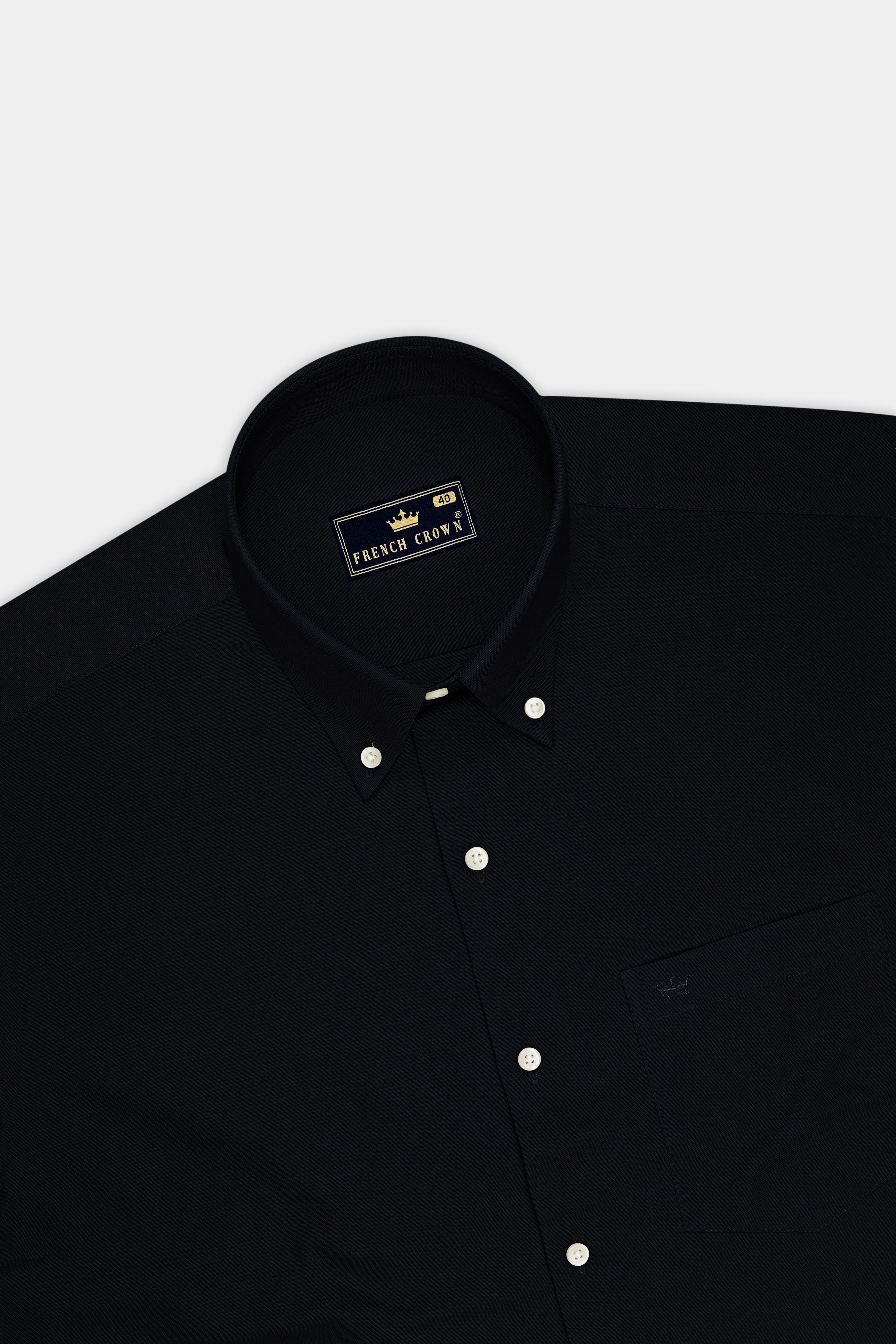 Eclipse-Jade Black Oxford Premium Cotton Dress Button Down Shirt