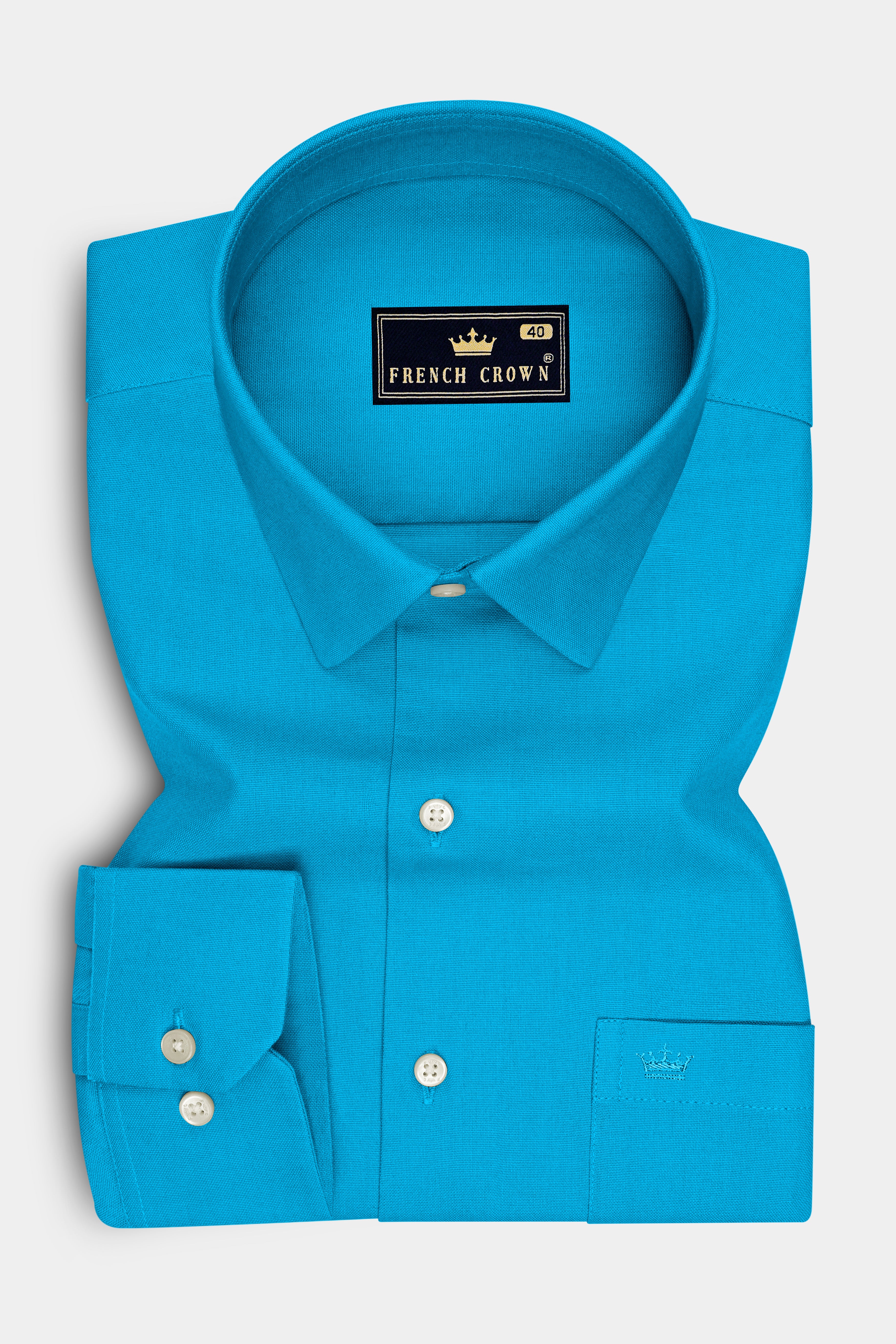 Zephyr-Butterfly Blue Oxford Premium Cotton Dress Shirt