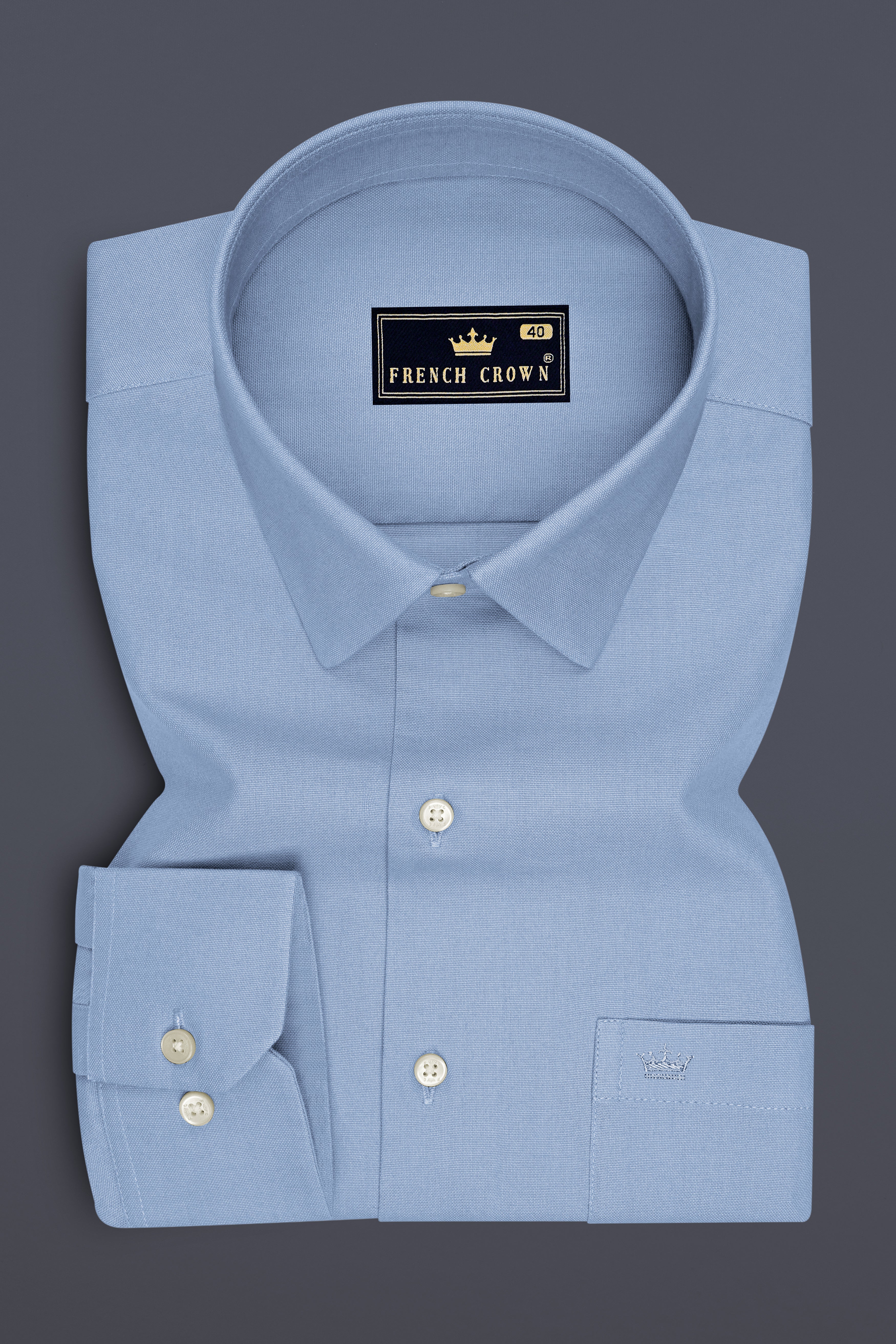 Aeris-Sky Blue Oxford Premium Cotton Dress Shirt