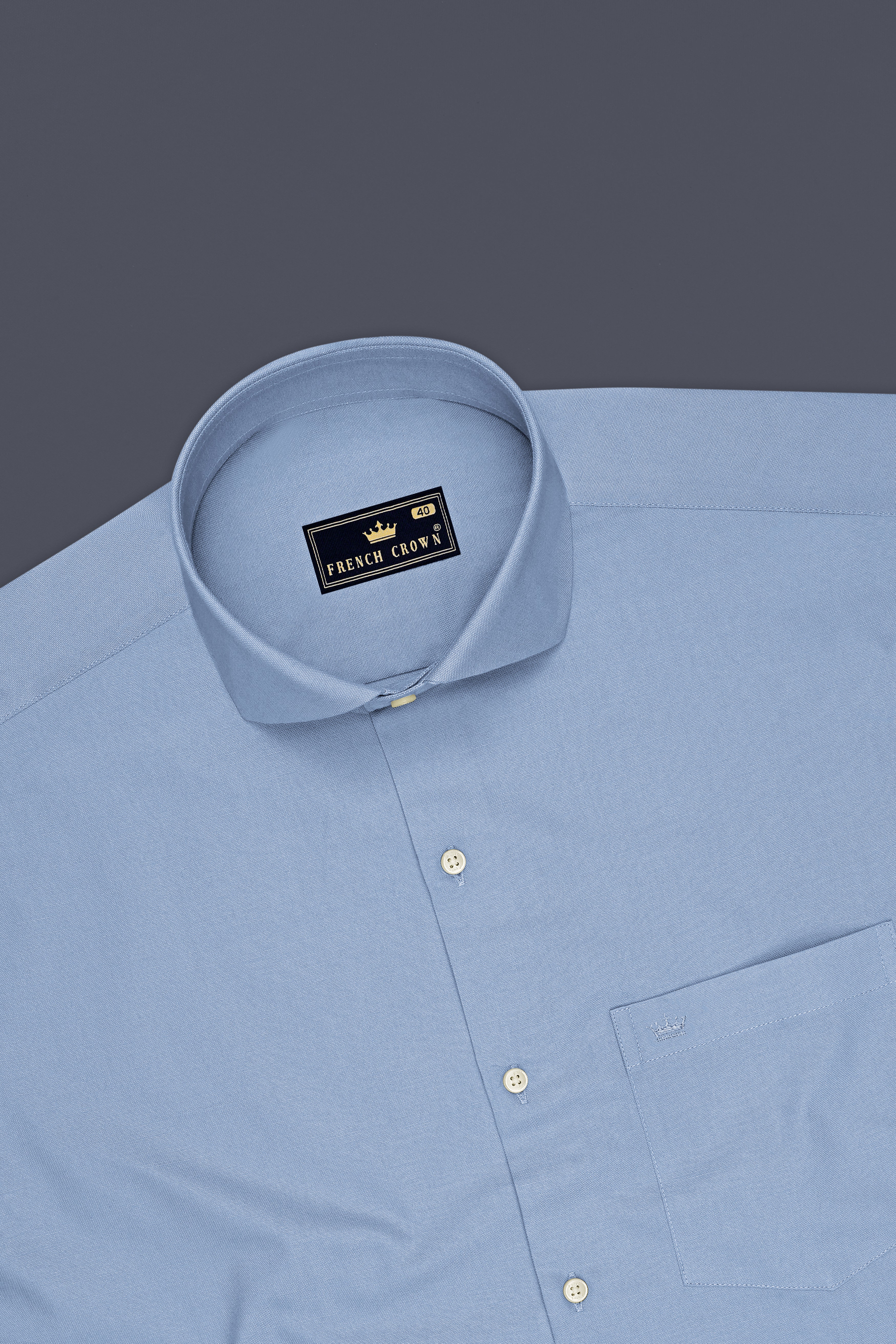 Aeris-Sky Blue Oxford Premium Cotton Dress Cut Away Shirt