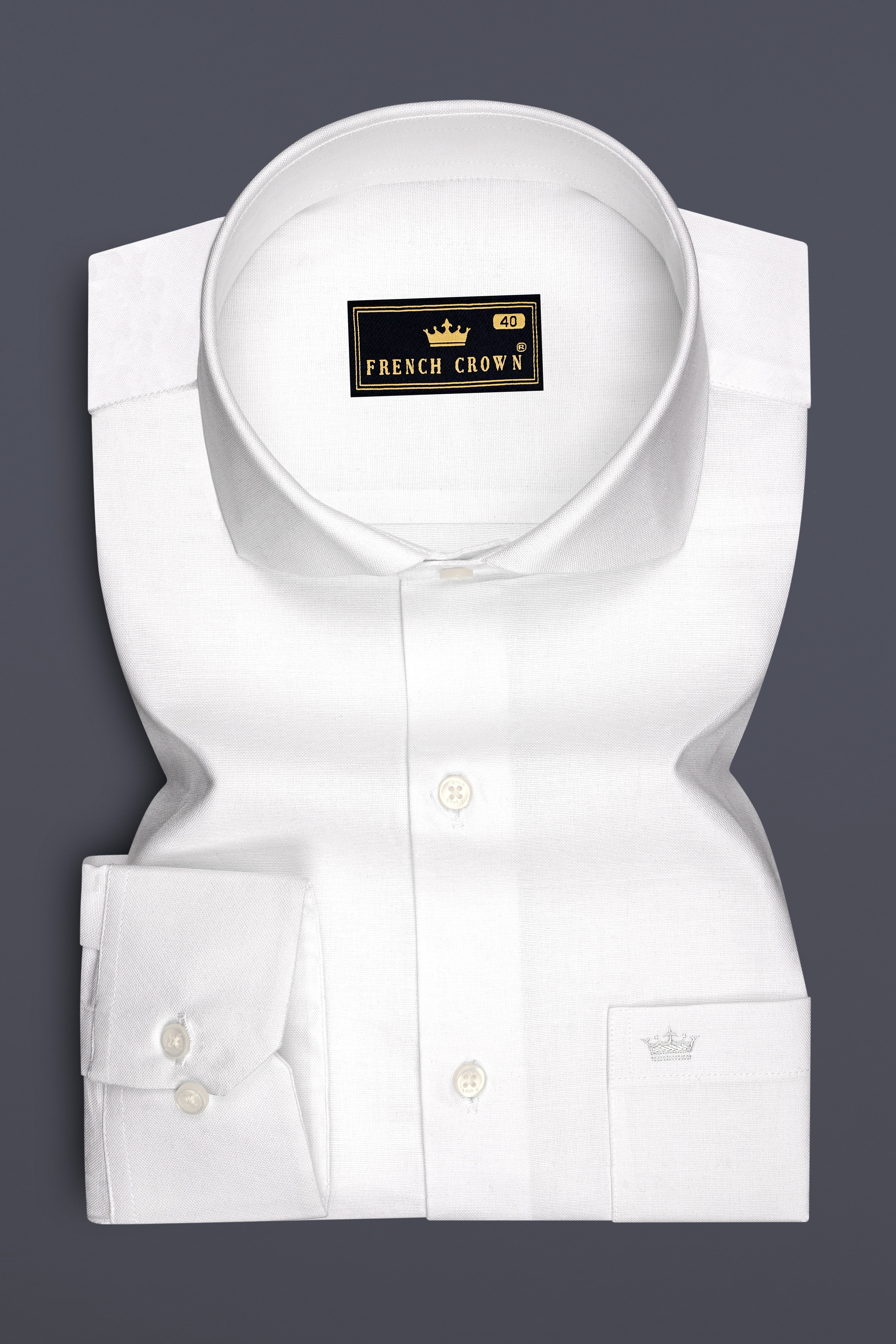 Lumen-Bright White Oxford Premium Cotton Dress Cut Away Shirt