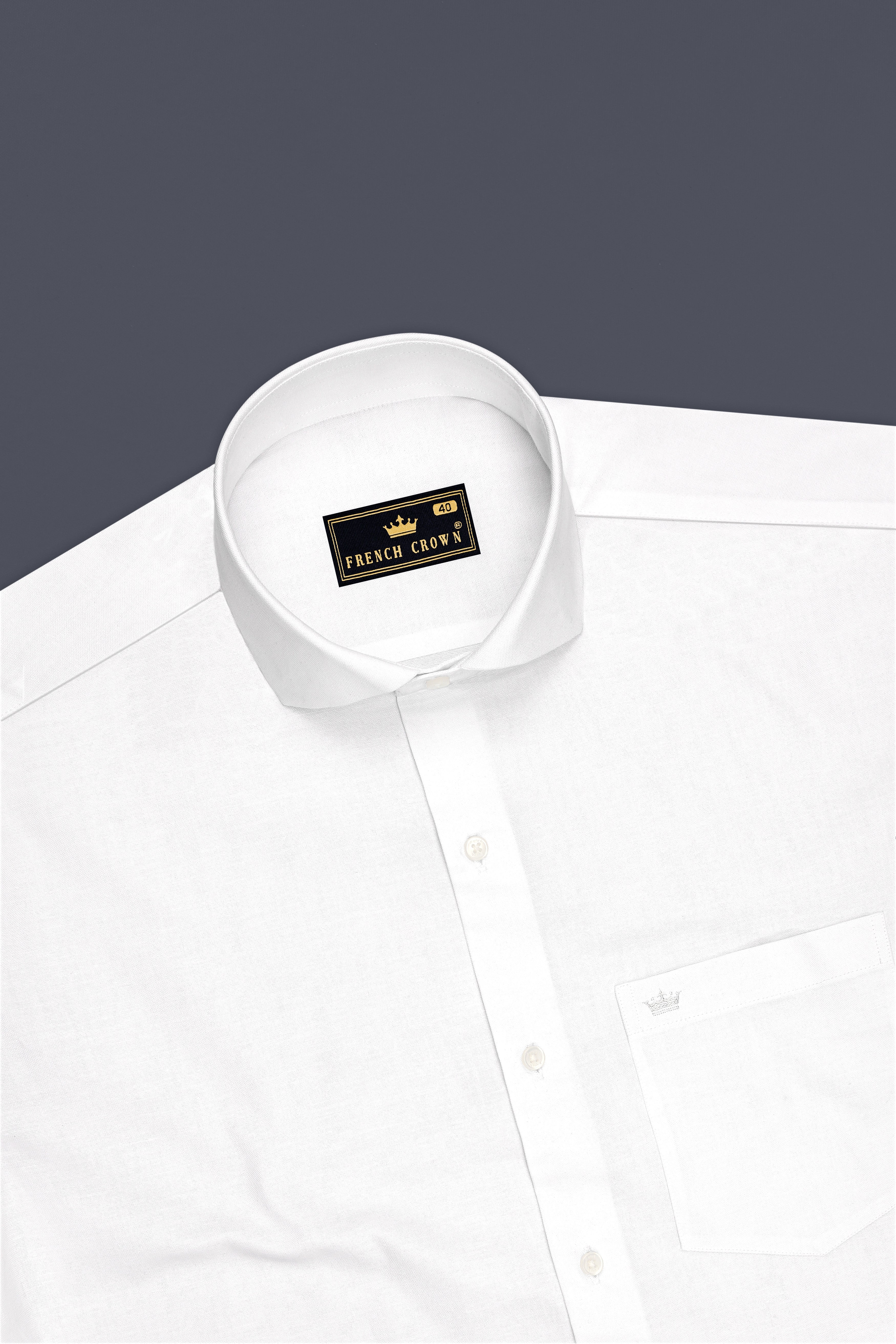 Lumen-Bright White Oxford Premium Cotton Dress Cut Away Shirt