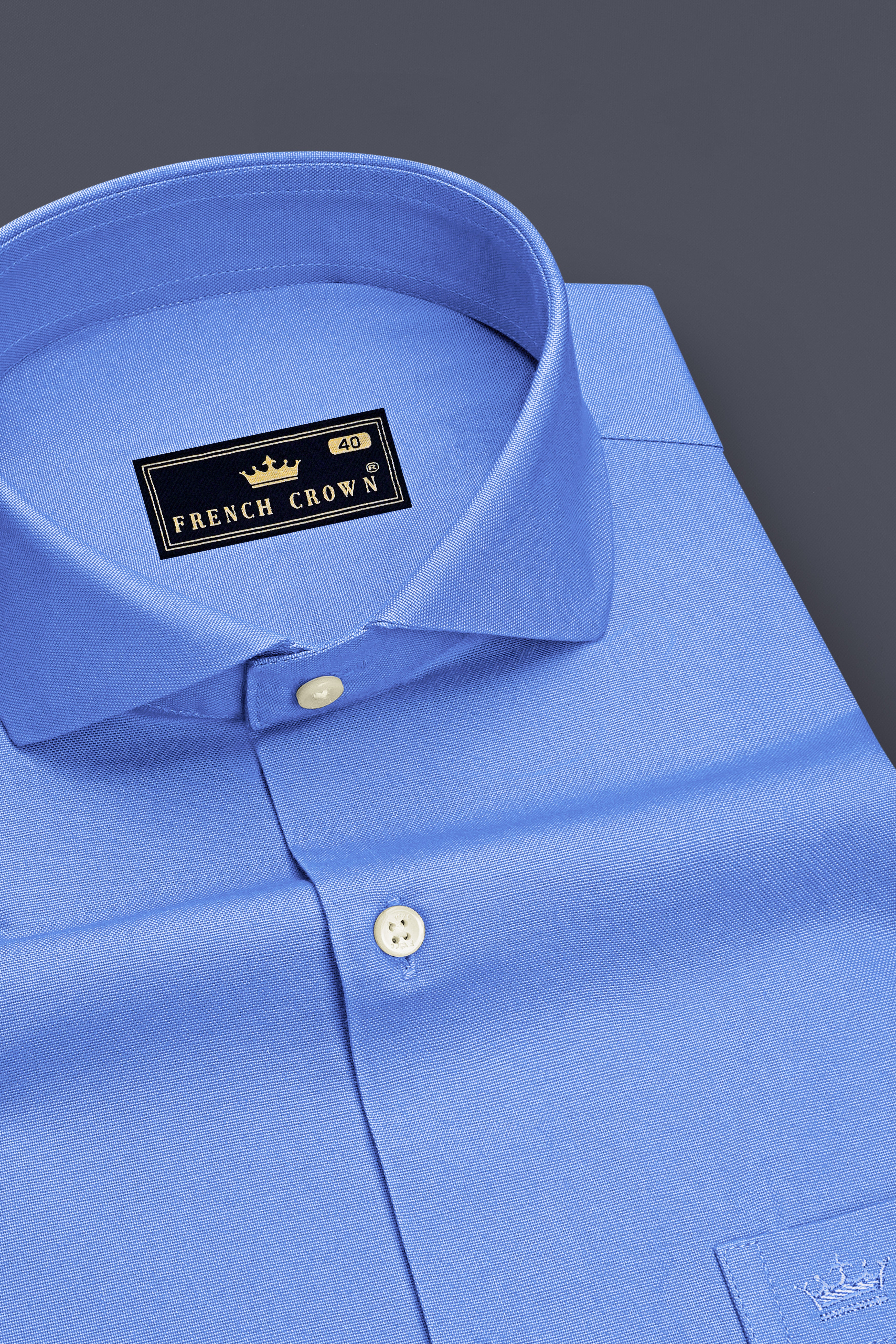 Verto-Jordy Blue Oxford Premium Cotton Dress Cut Away Shirt