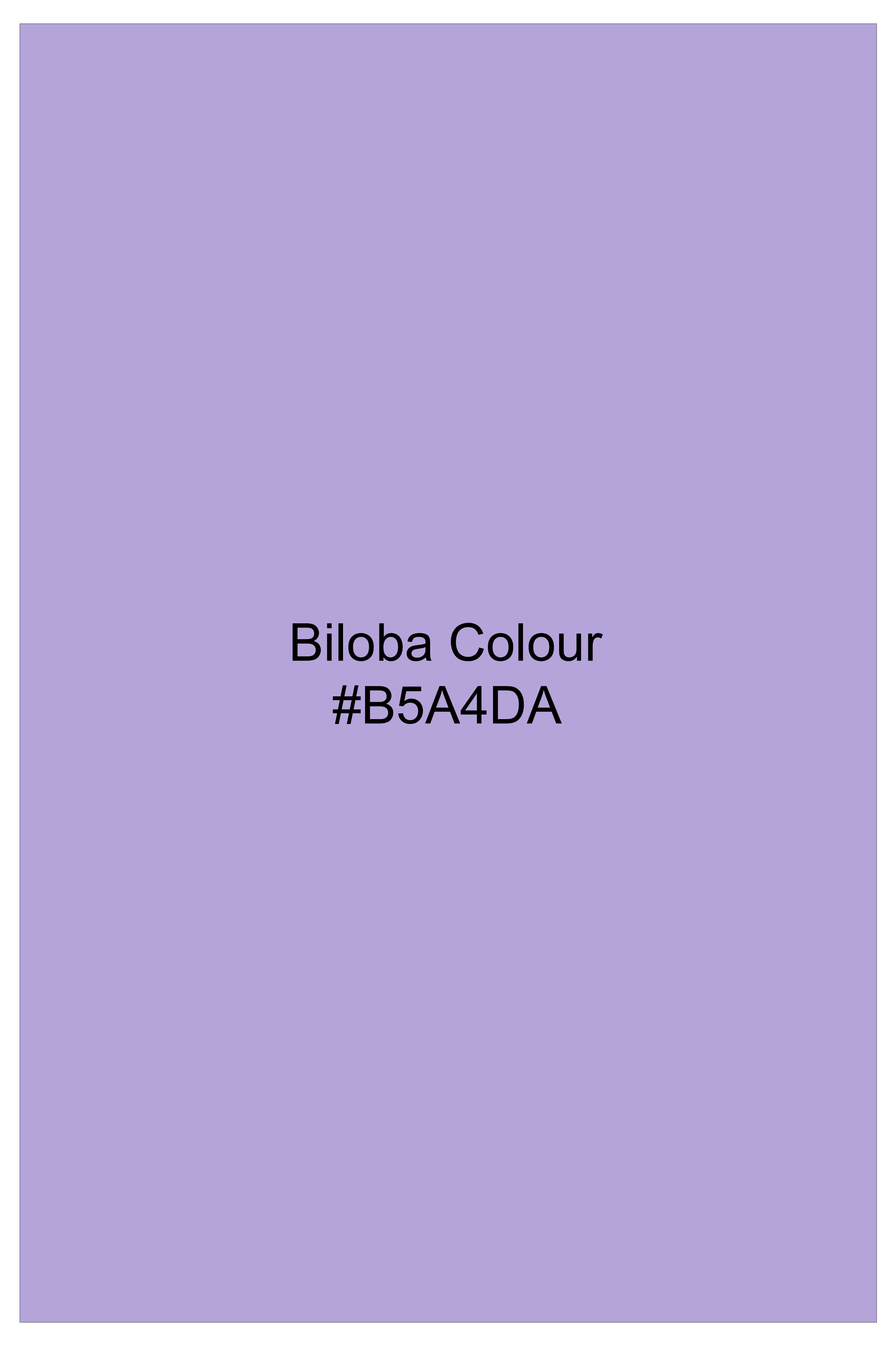 Lumis-Biloba Purple And Bright White Windowpane Subtle Sheen Super Soft Premium Cotton White Cuff Collar Dress Shirt