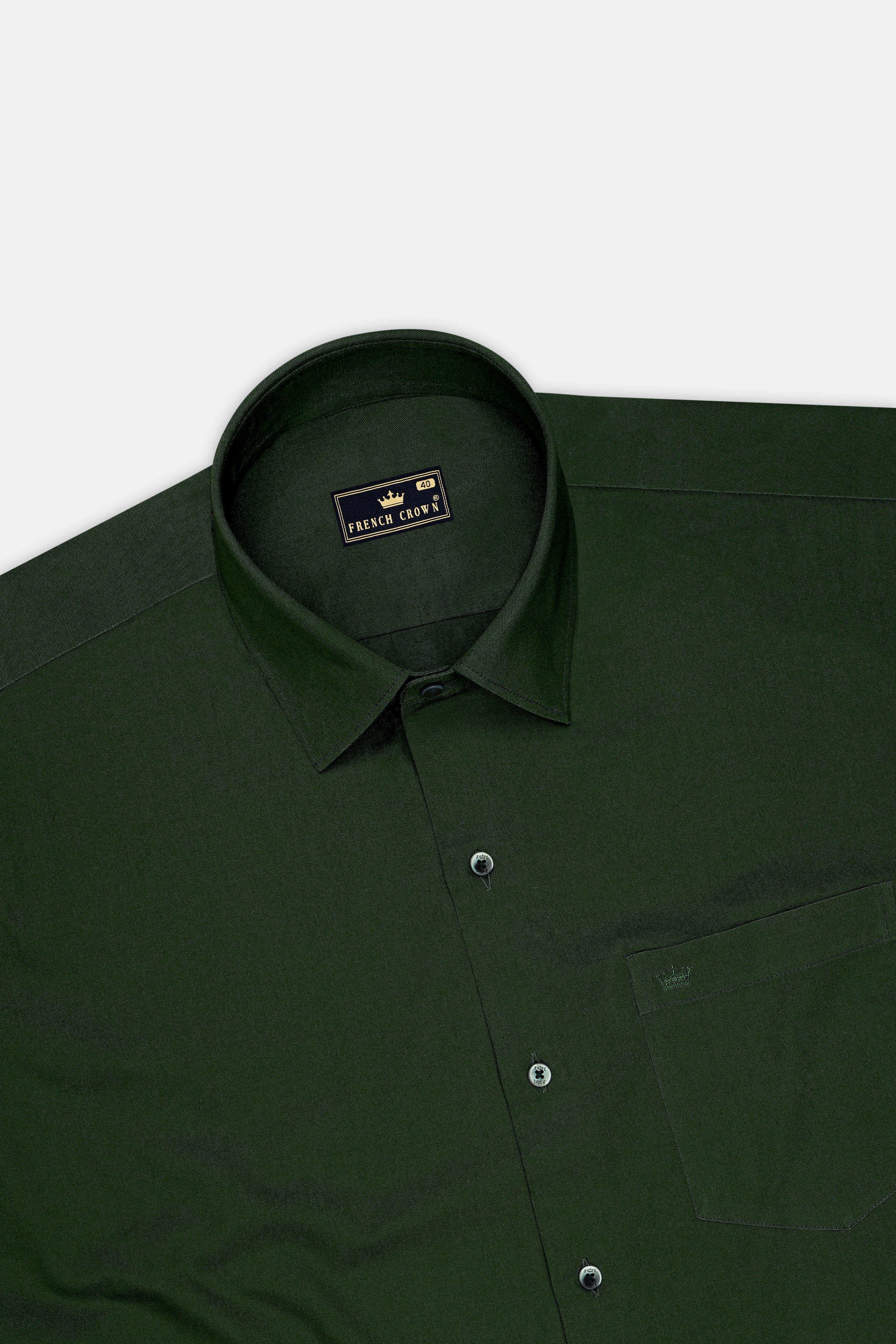 Terran-Marshland Green Oxford Premium Cotton Dress Shirt