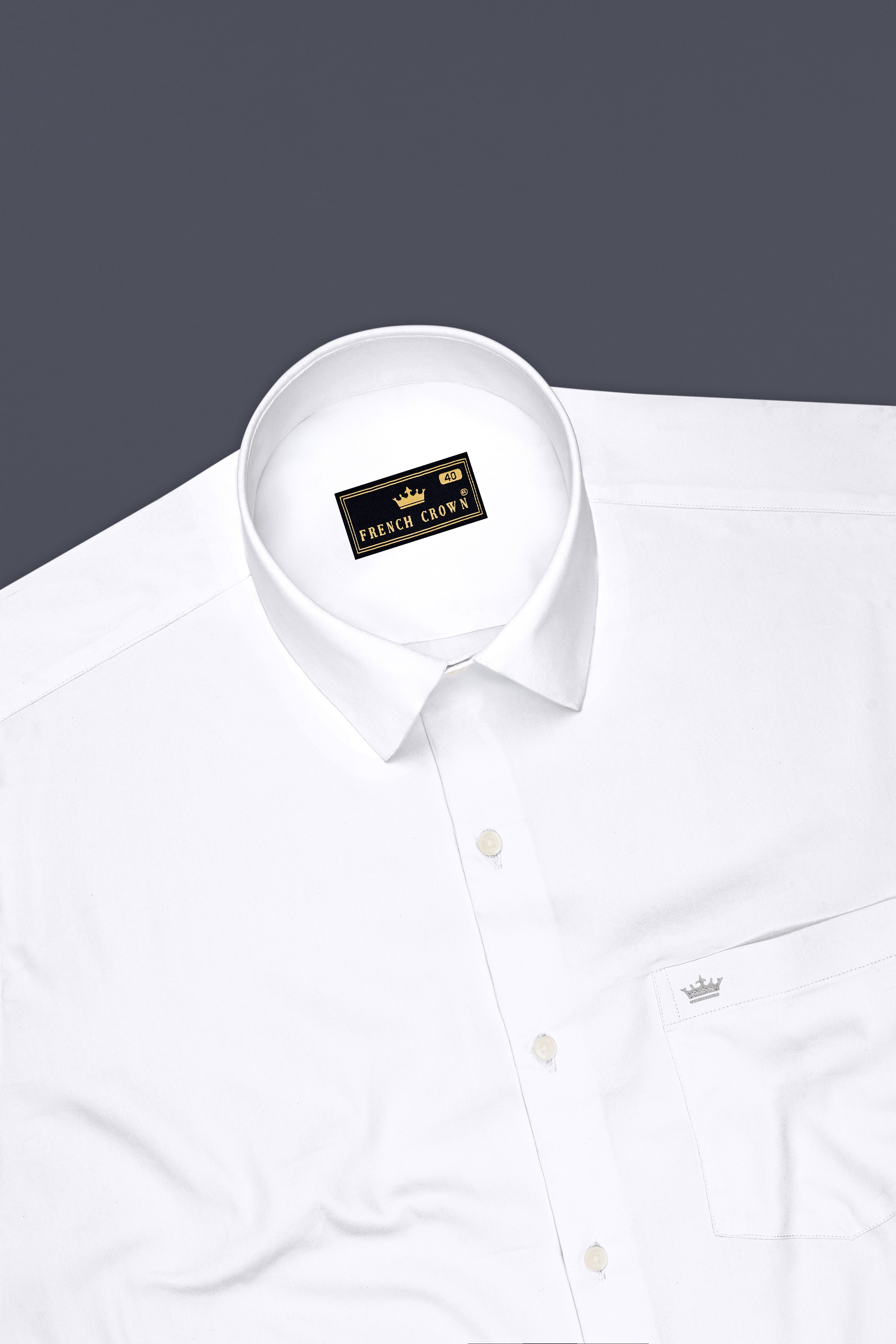 Aura-Bright White Subtle Sheen Super Soft Premium Cotton Dress Shirt