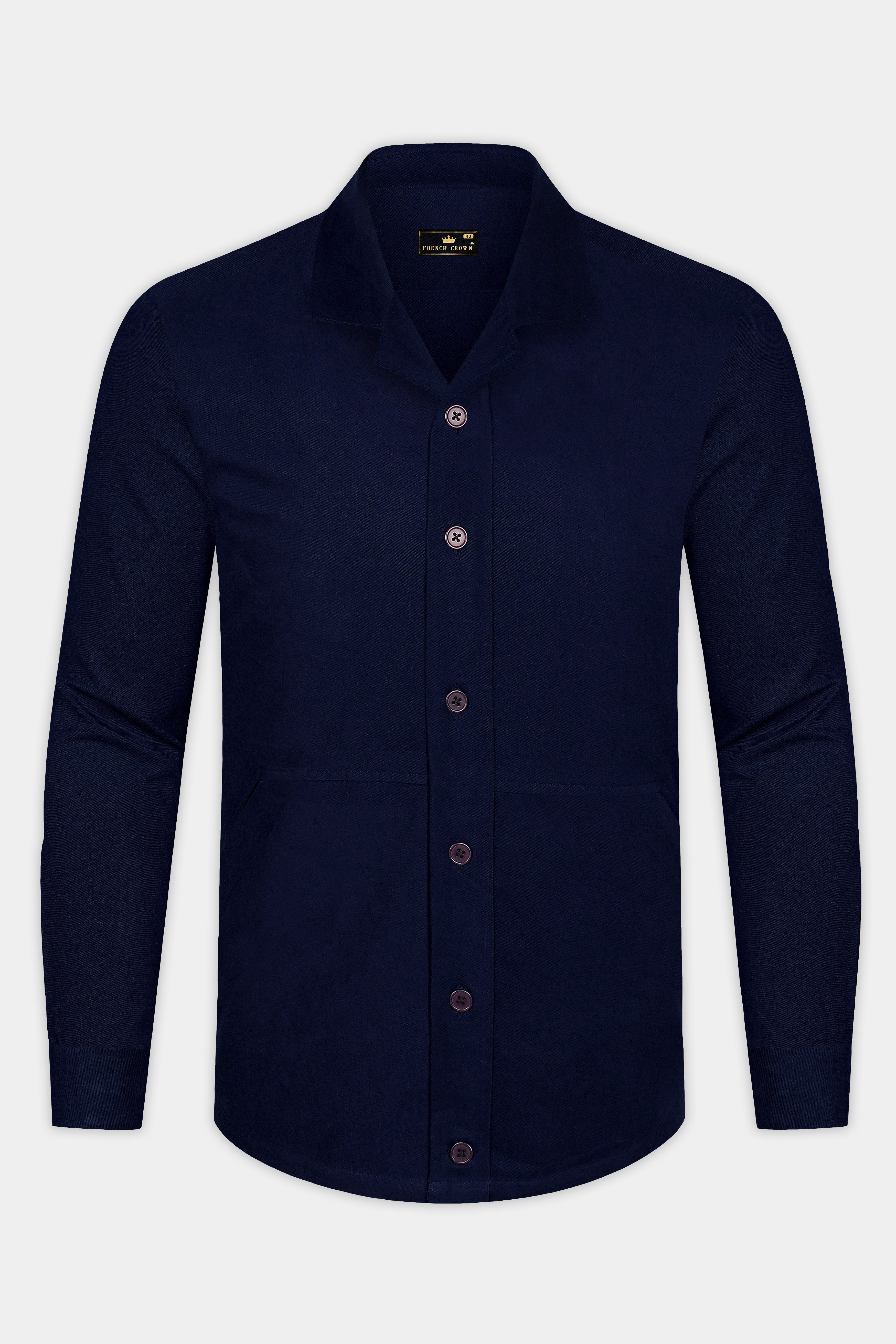 Oakmont-Ebony Blue heavy weight Flannel Premium Cotton Designer Casual Shirt