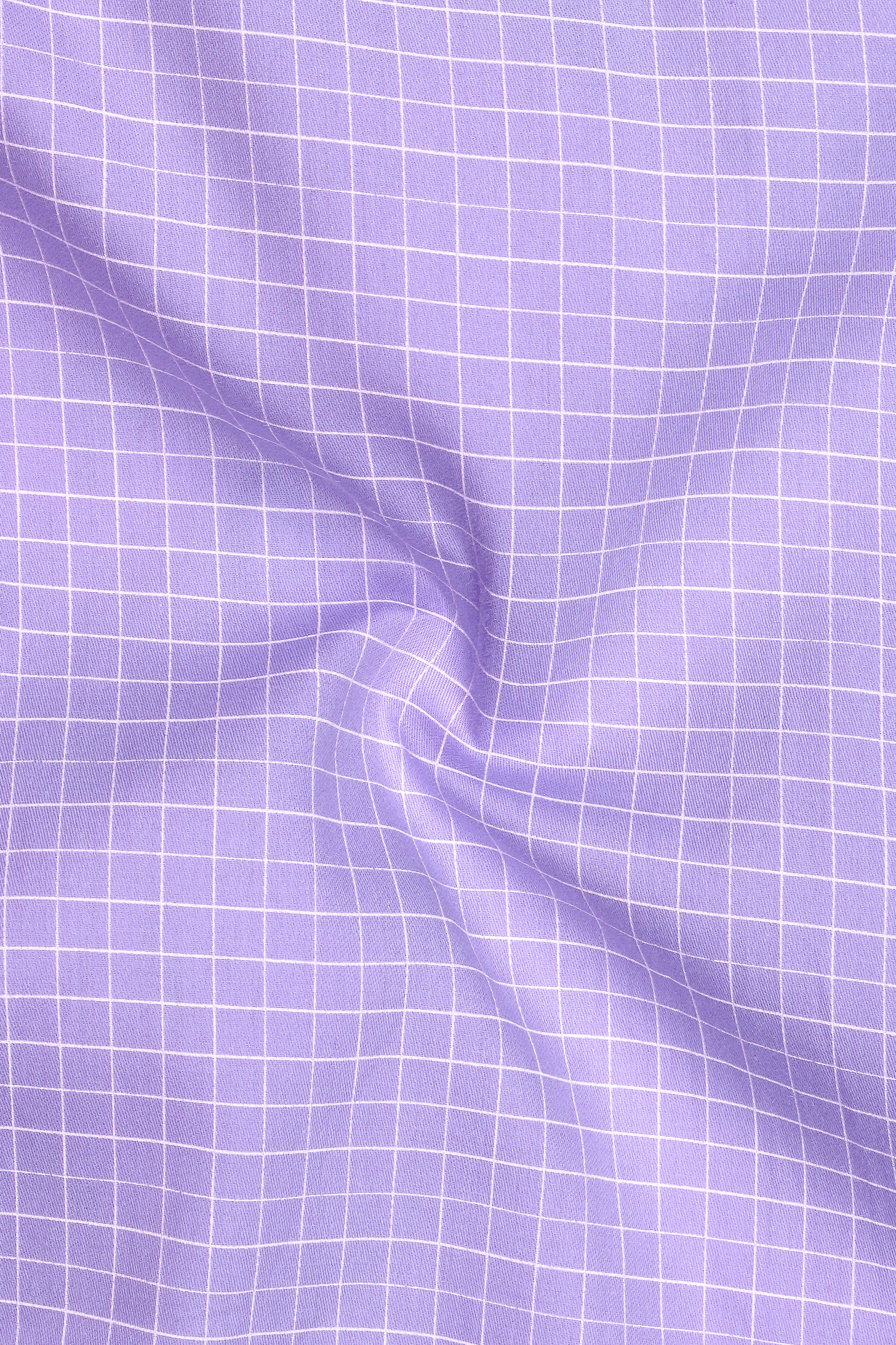Prism-Prelude Purple And Bright White Plaid Subtle Sheen Super Soft Premium Cotton White Cuff Collar Casual Shirt