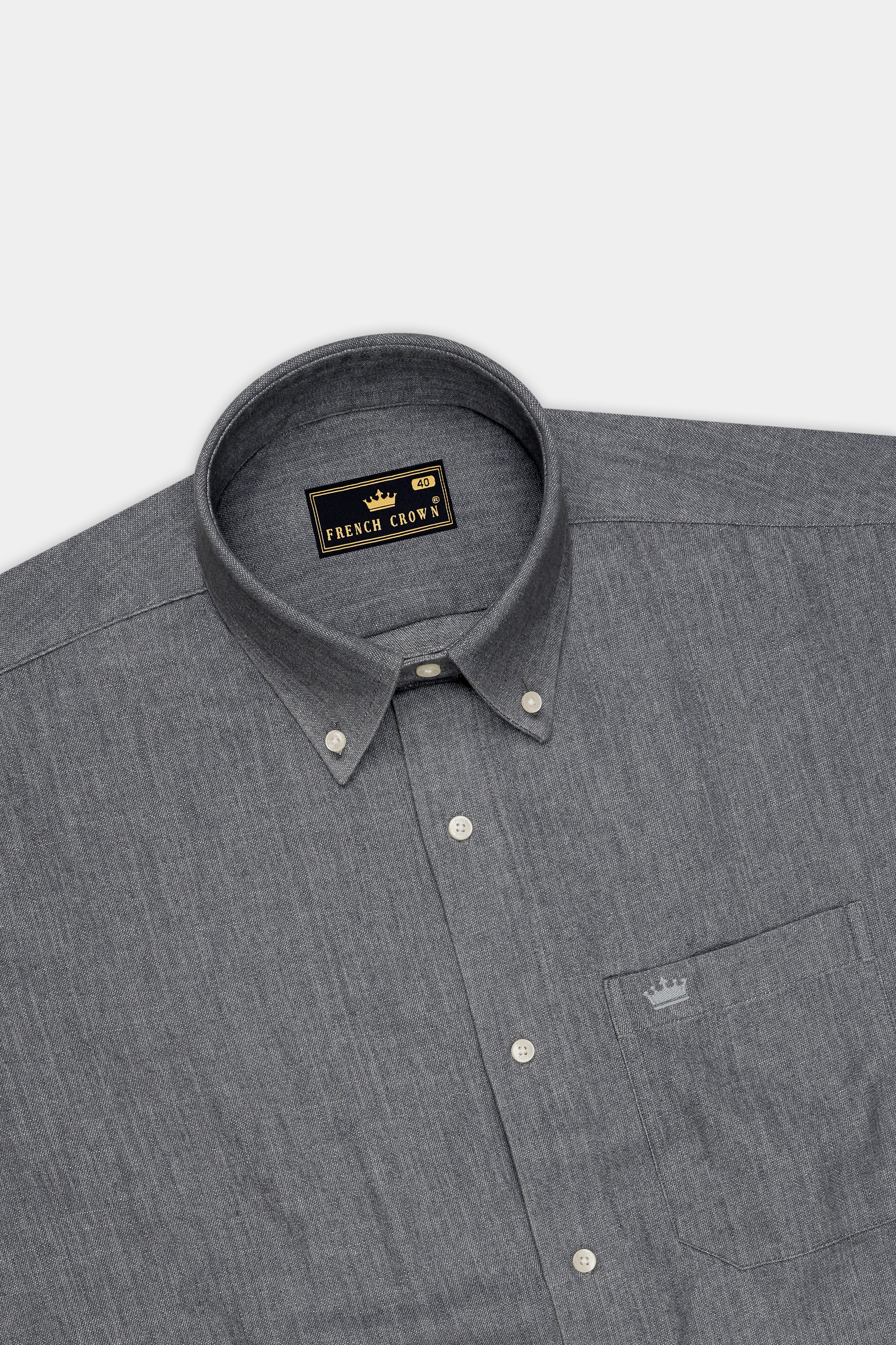 Summit-Filnt Gray Textured Oxford Premium Cotton Semi Formal Shirt