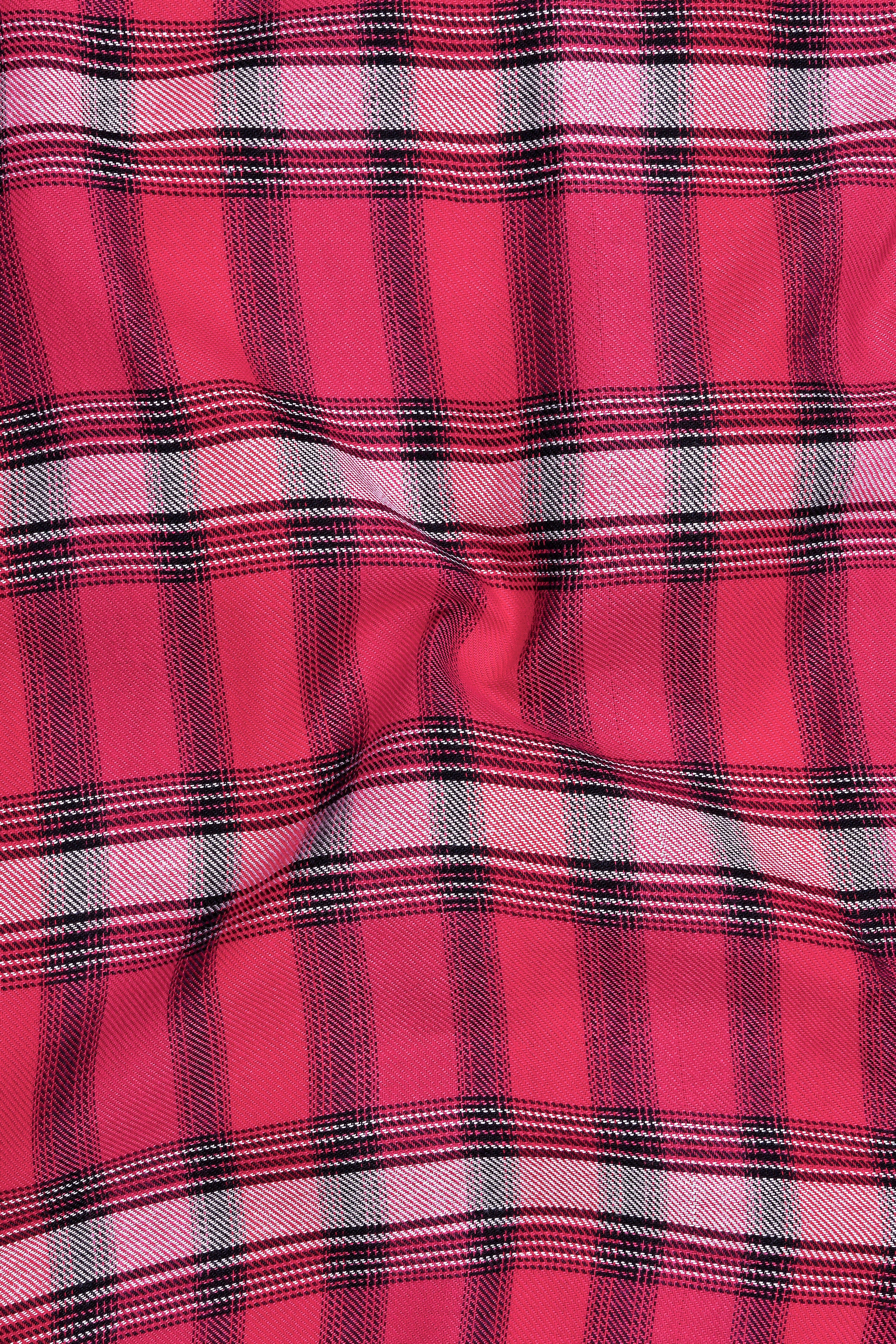 Blush-Cerise Pink Plaid Super Soft Tencel Casual Shirt