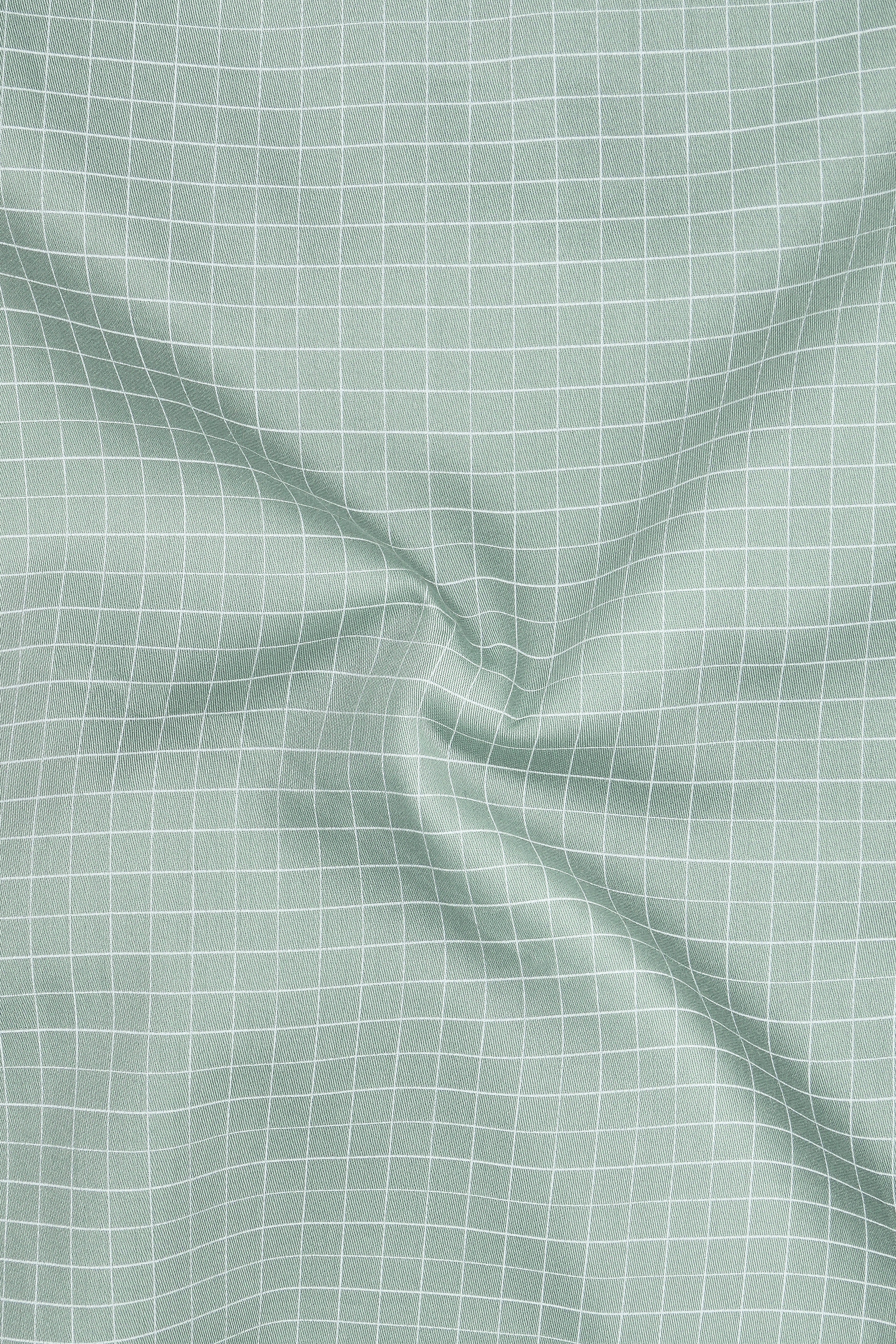 Ascend-Tower Green And Bright White Plaid Subtle Sheen Super Soft Premium Cotton Dress Shirt