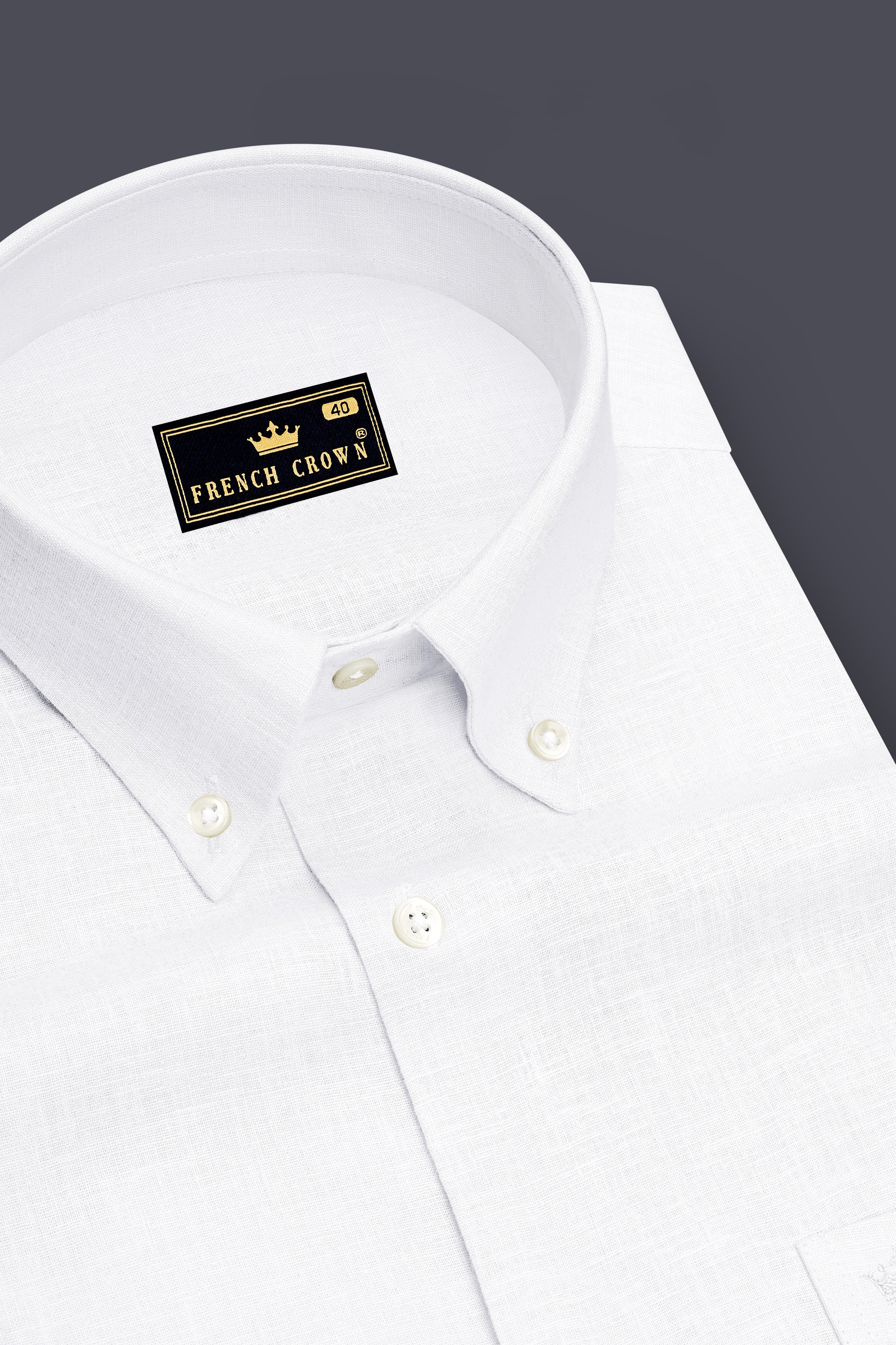 Luceo-Bright White Luxurious Linen Button Down Dress Shirt