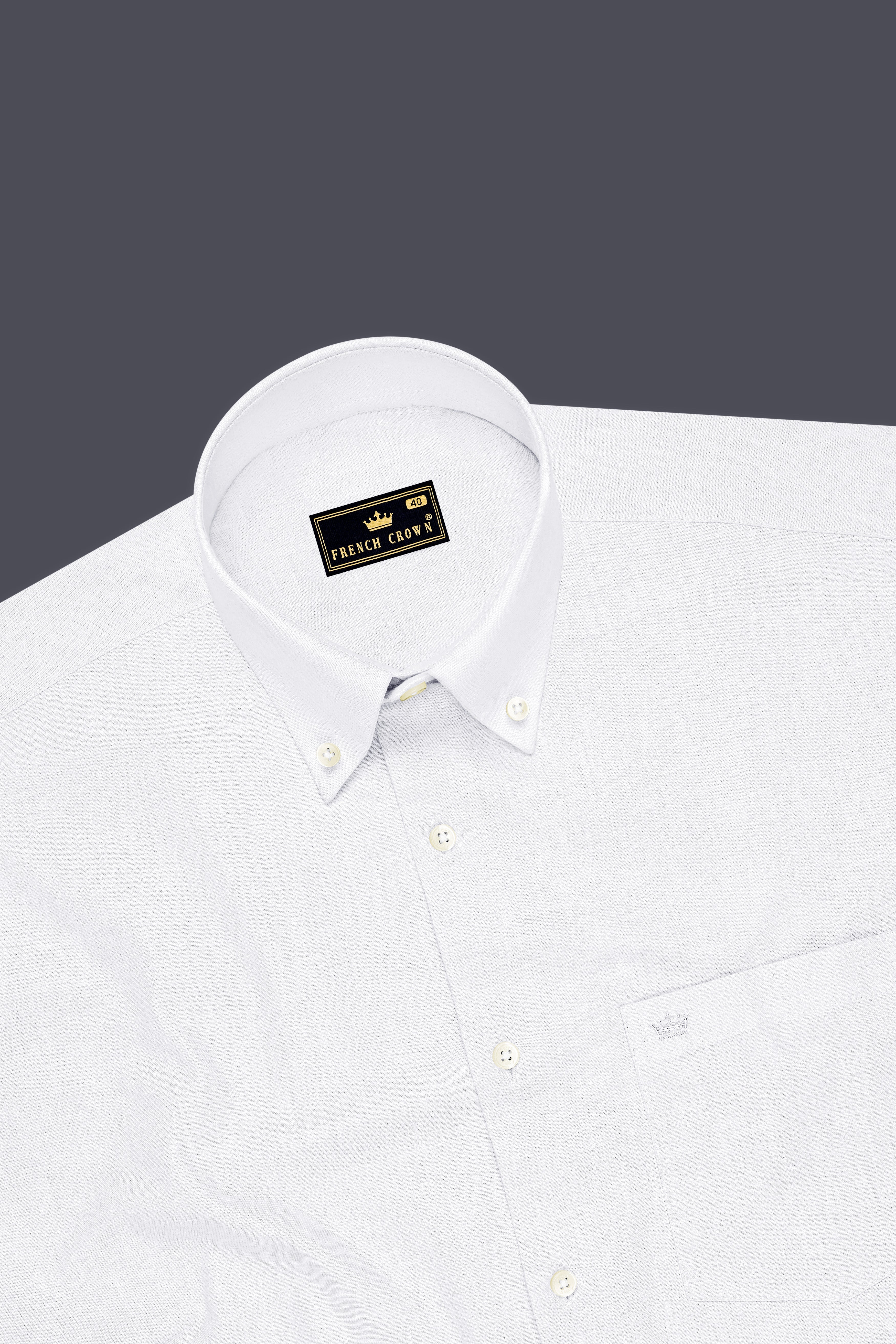 Luceo-Bright White Luxurious Linen Button Down Dress Shirt