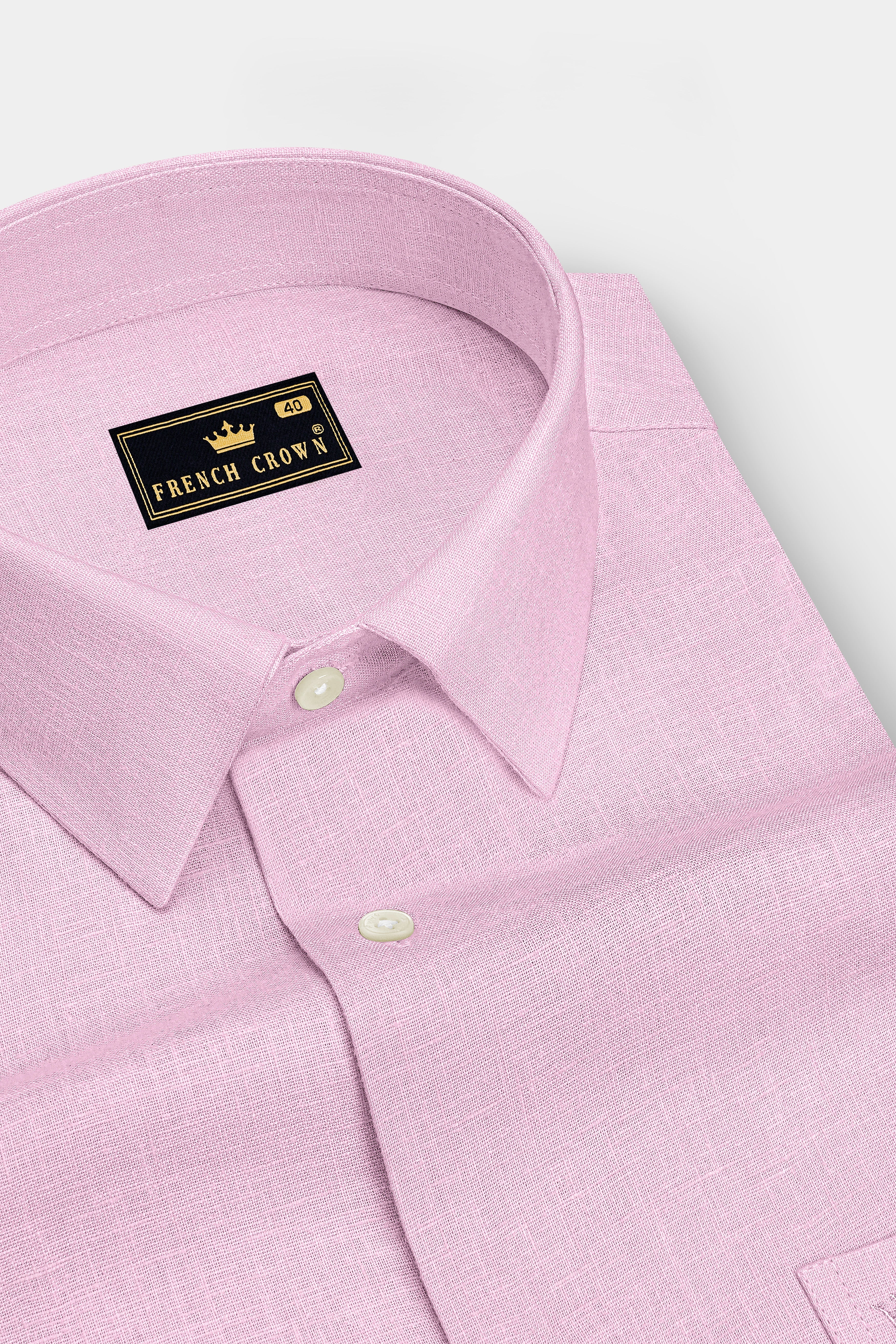Maison-Classic Rose Pink Luxurious Linen Dress Shirt